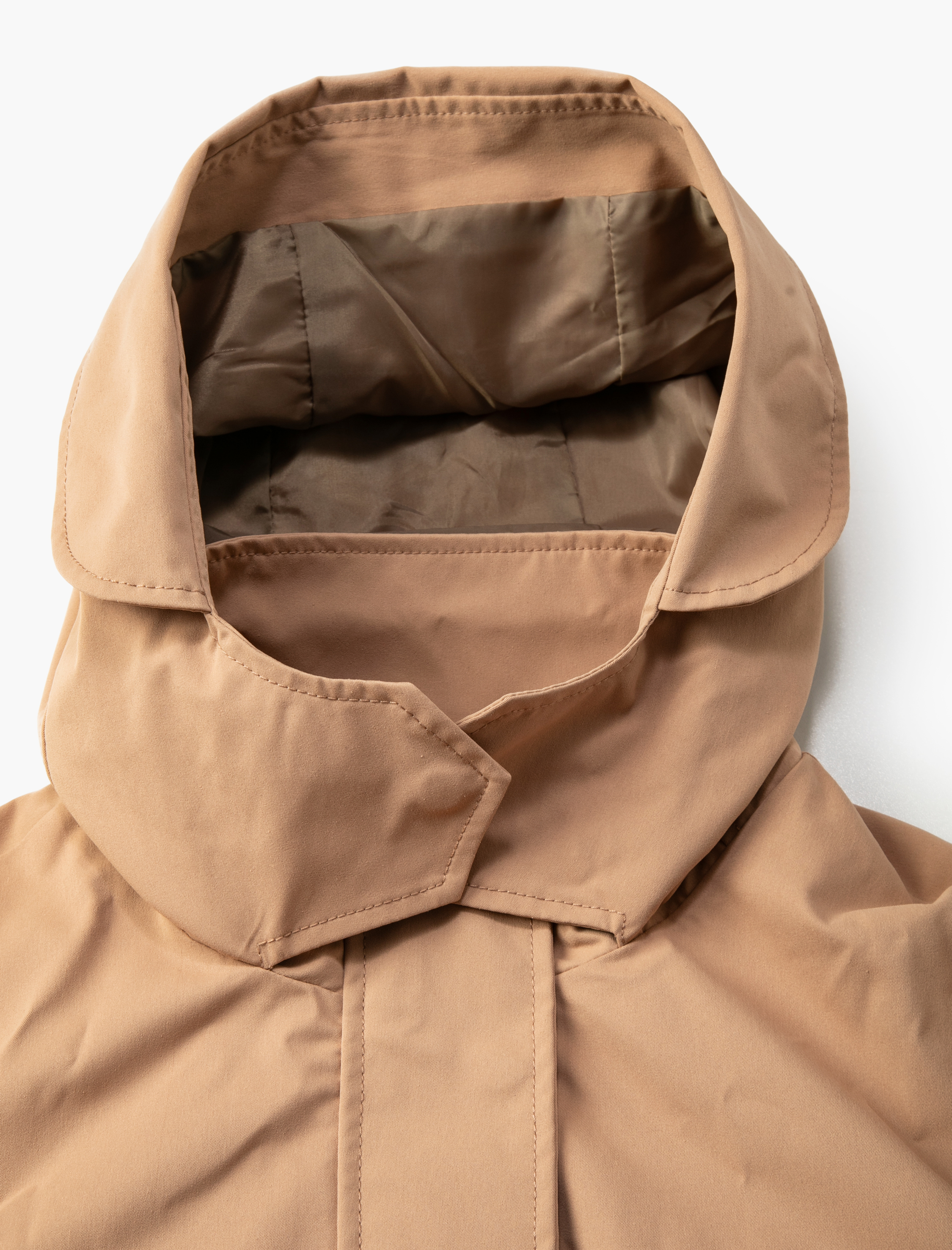   Trençkot Kapüşonlu Beli Bağlamalı Fermuarlı Manşetleri Bantlı