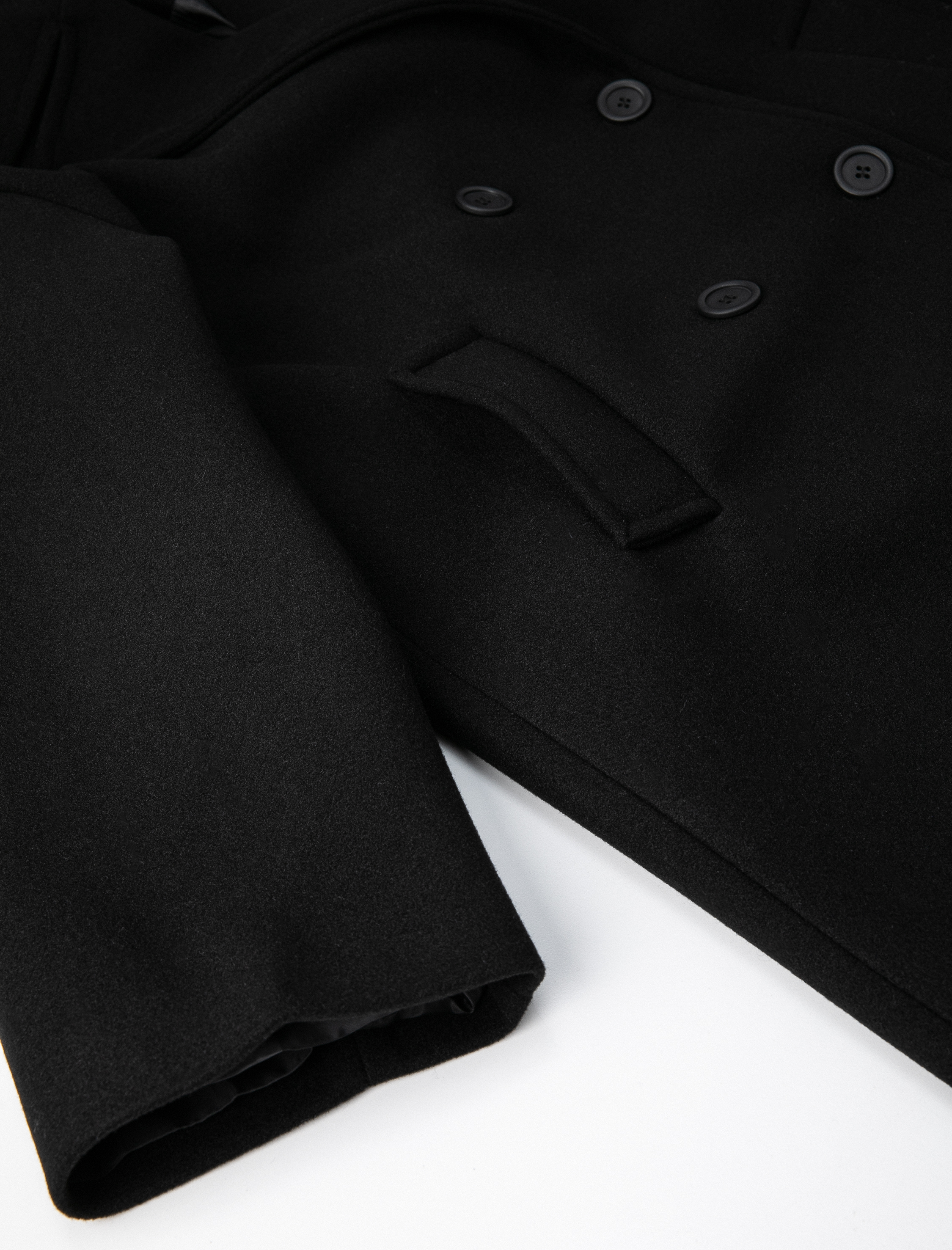   Kaşe Oversize Kaban Kruvaze Düğmeli Uzun Boy