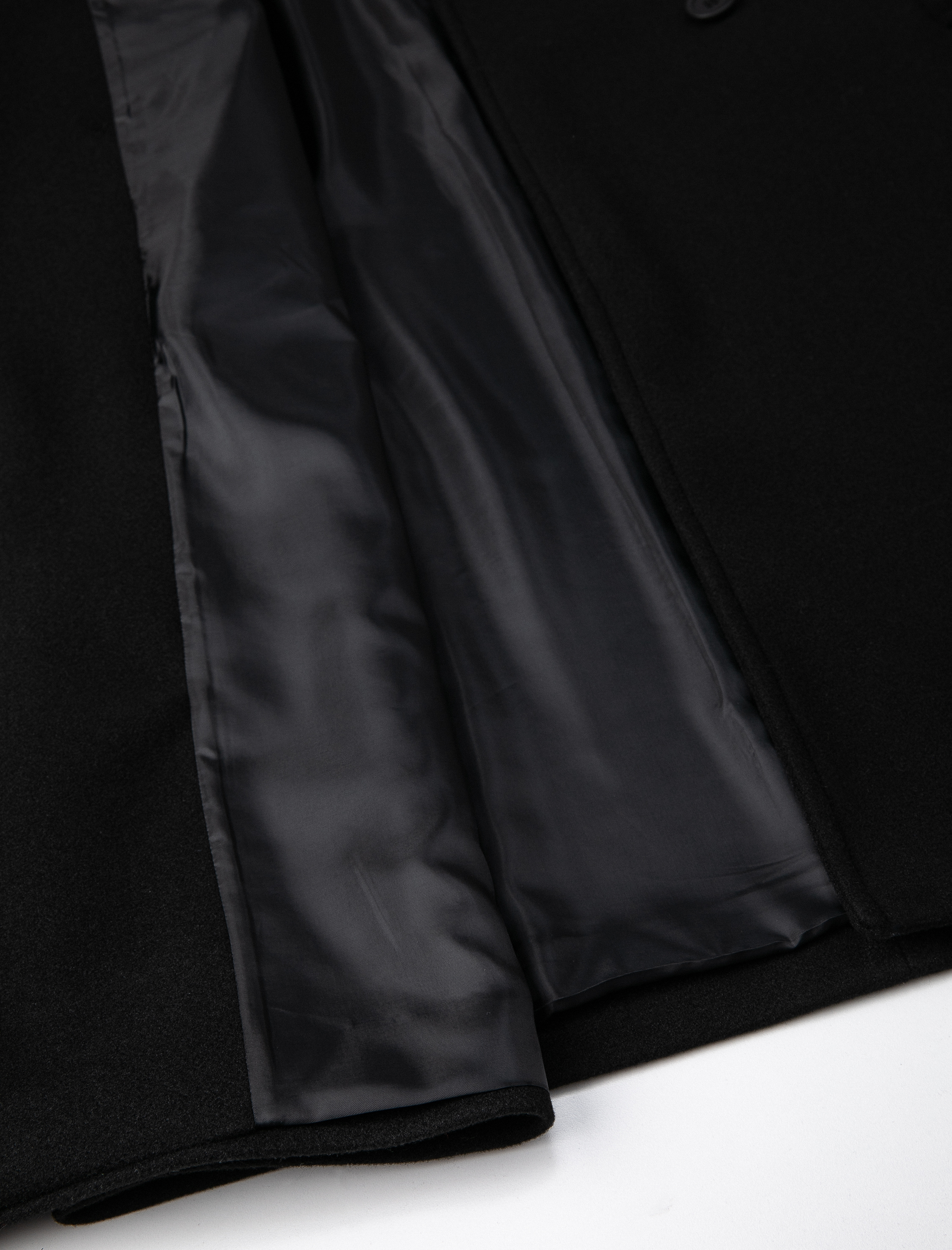   Kaşe Oversize Kaban Kruvaze Düğmeli Uzun Boy