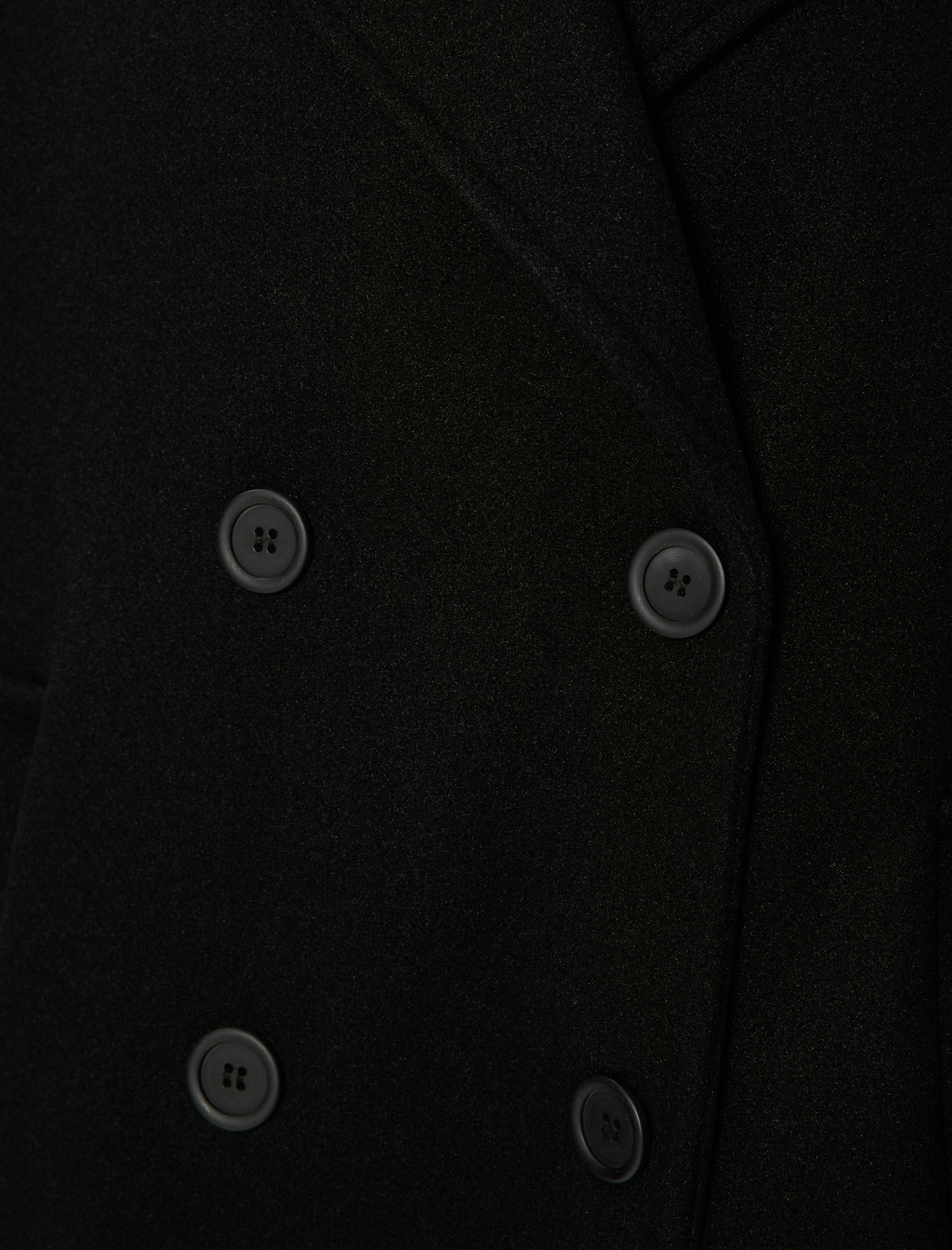   Kaşe Oversize Kaban Kruvaze Düğmeli Uzun Boy