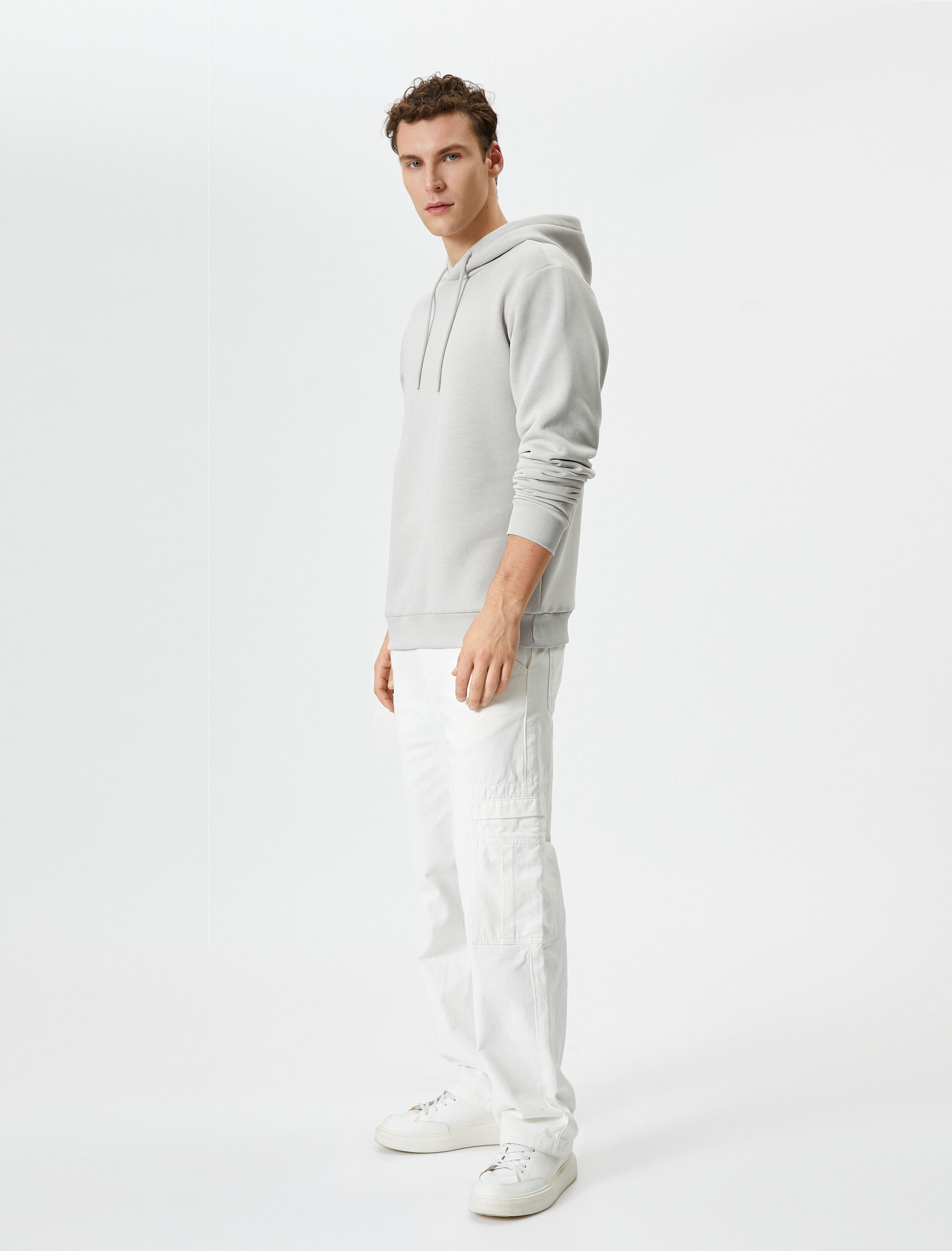   Basic Kapşonlu Sweat Uzun Kollu Şardonlu