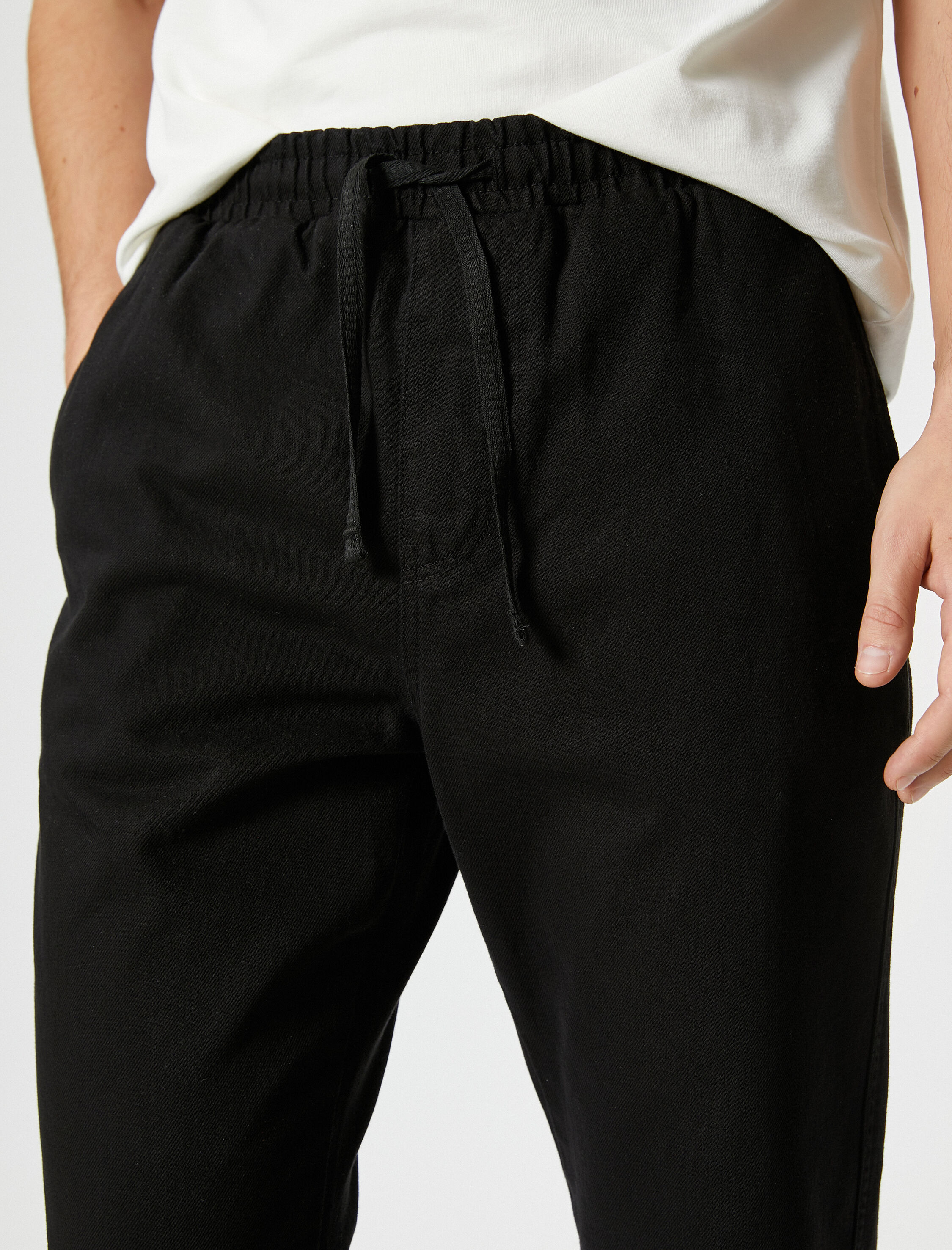   Beli Bağcıklı Pantolon Dokuma Cep Detaylı