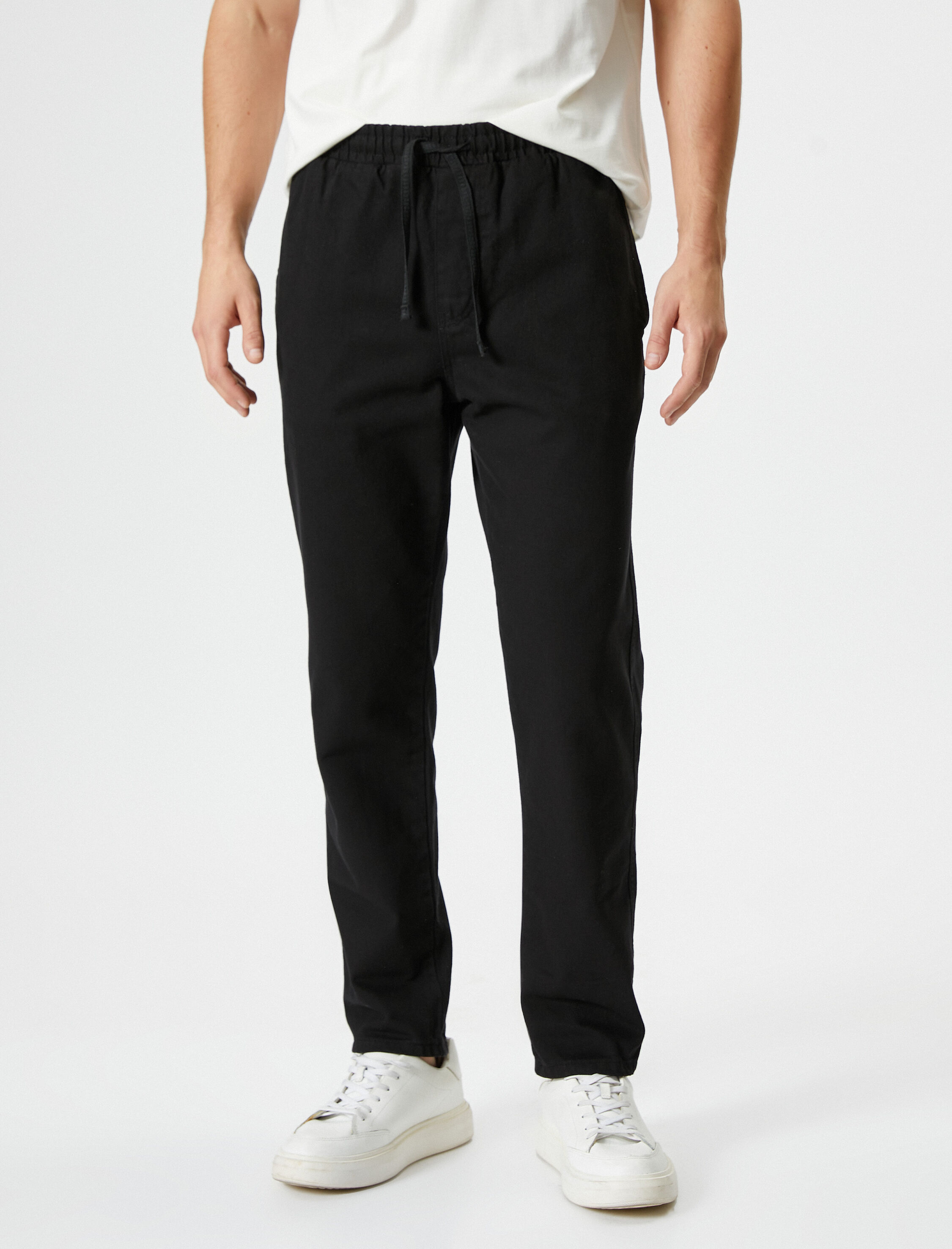   Beli Bağcıklı Pantolon Dokuma Cep Detaylı