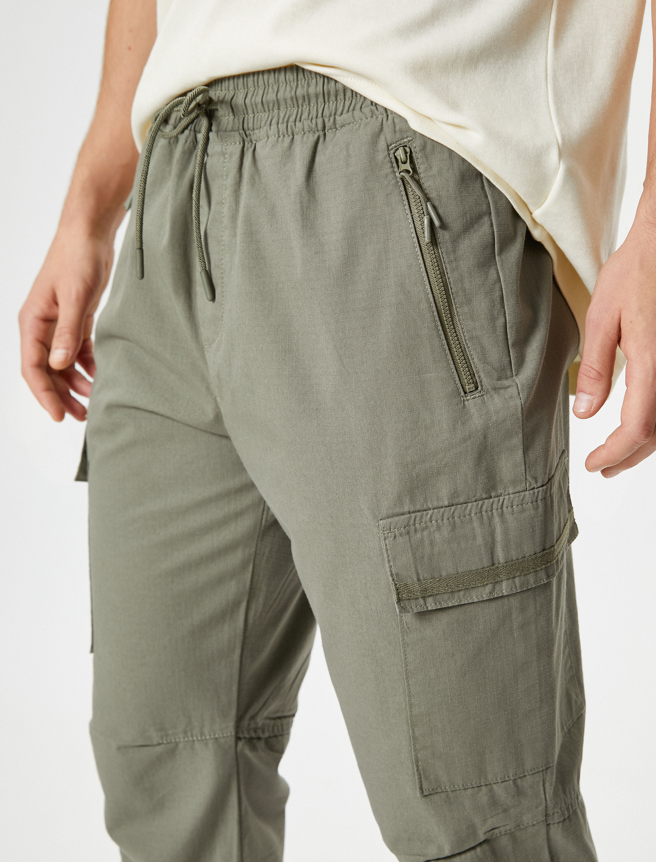   Kargo Jogger Pantolon Beli Bağcıklı Cep Detaylı