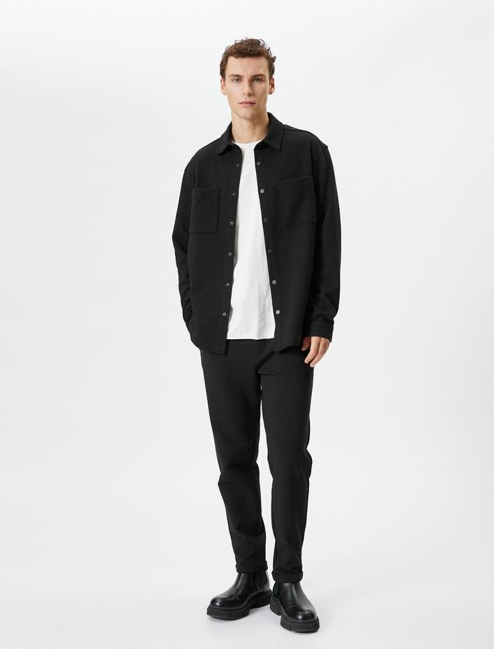  Klasik Pantolon Beli Bağcıklı Slim Fit Cep Detaylı