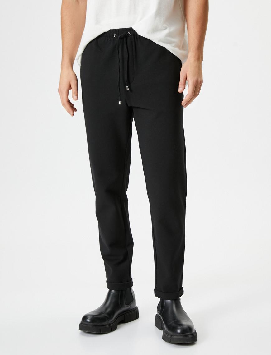   Klasik Pantolon Beli Bağcıklı Slim Fit Cep Detaylı