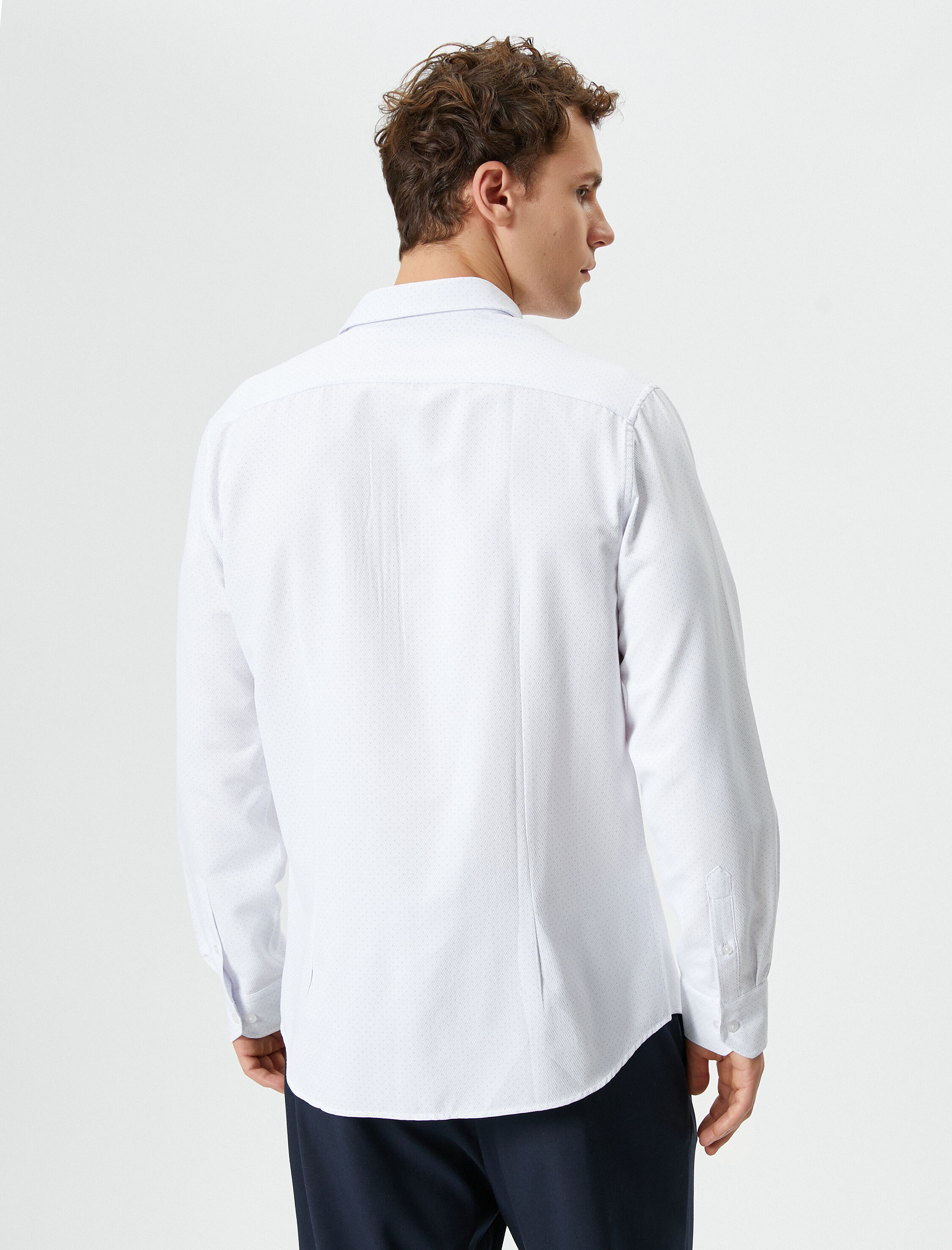   Puantiyeli Gömlek Uzun Kollu Klasik Yaka Düğmeli Regular Fit