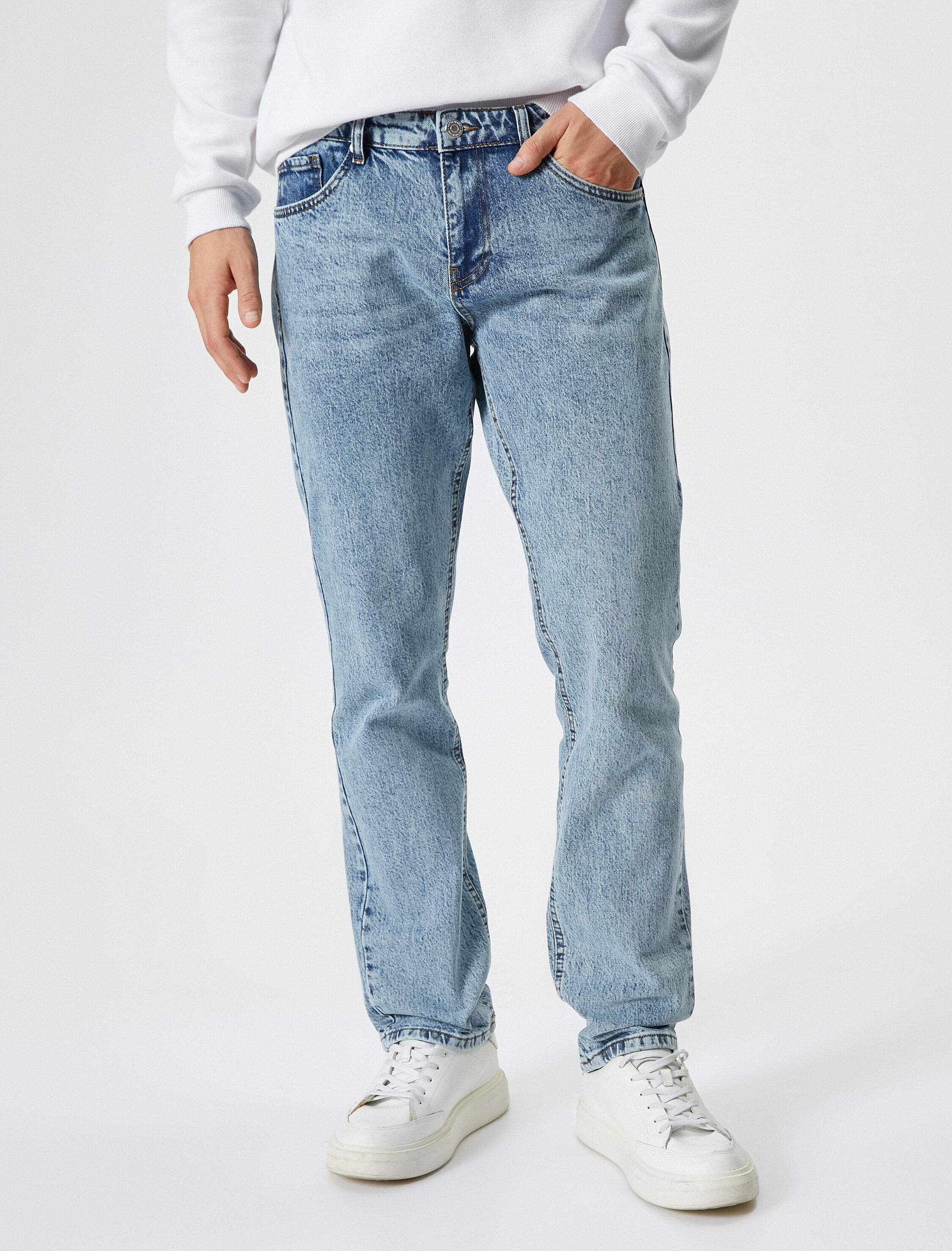   Straight Fit Boru Paça Kot Pantolon - Mark Jean