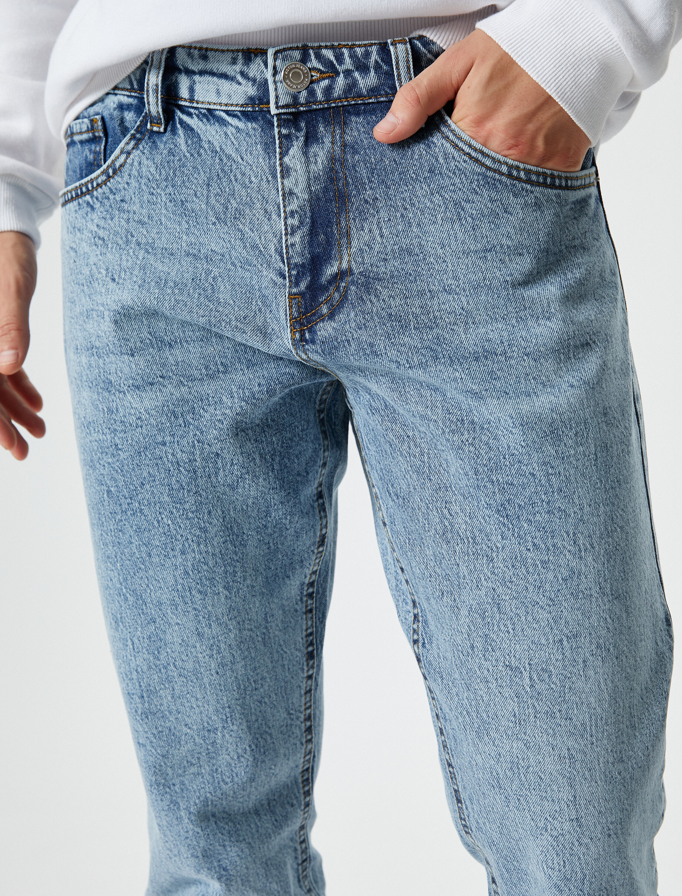   Straight Fit Boru Paça Kot Pantolon - Mark Jean