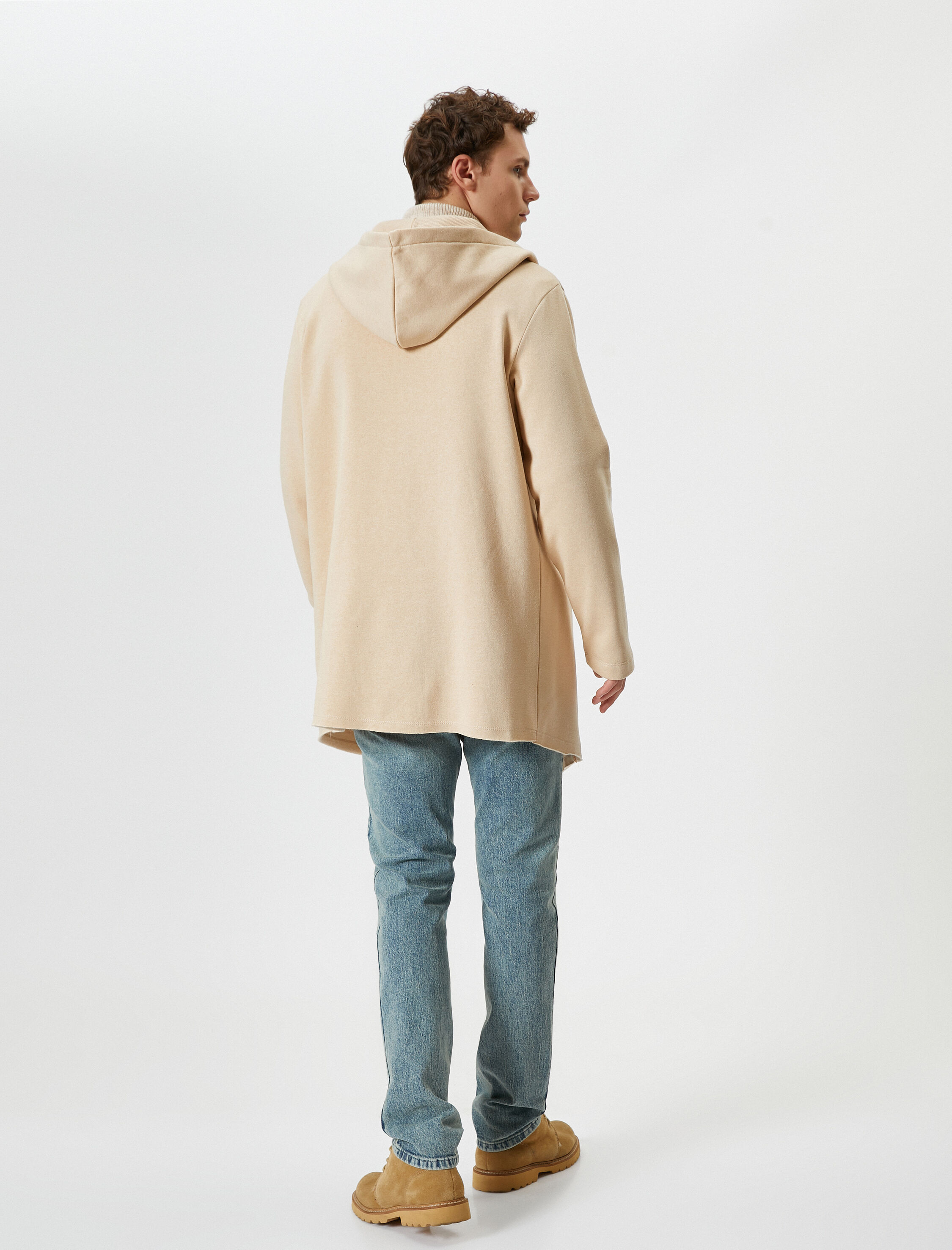   Kapşonlu Hırka Cepli Dikiş Detaylı