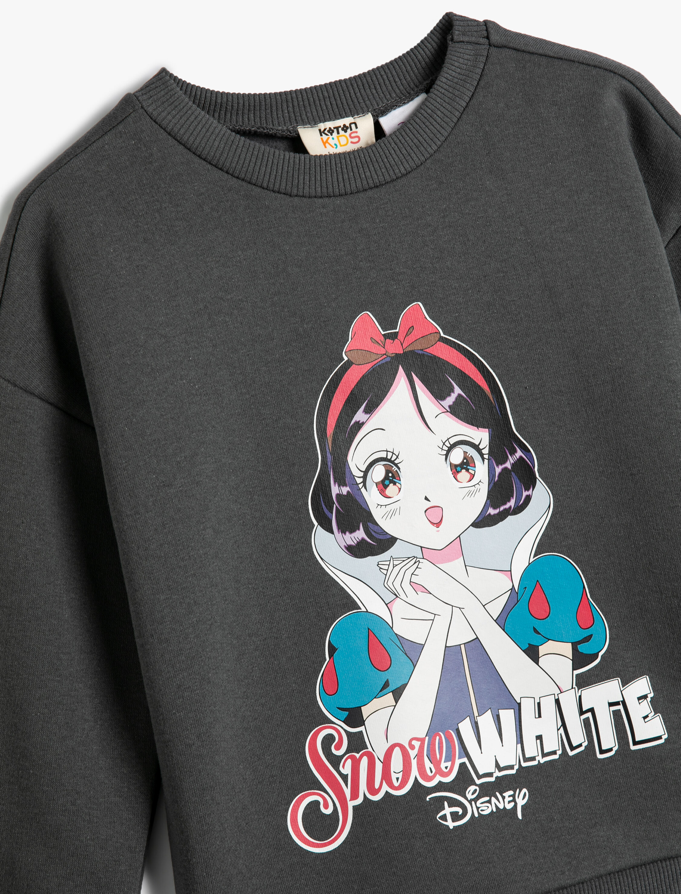  Kız Çocuk Pamuk Prenses Sweat Lisanslı Uzun Kollu Bisiklet Yaka Şardonlu