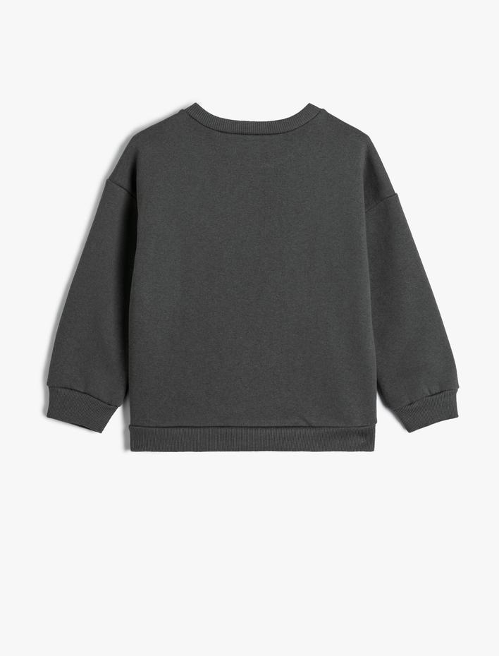 Kız Çocuk Pamuk Prenses Sweat Lisanslı Uzun Kollu Bisiklet Yaka Şardonlu