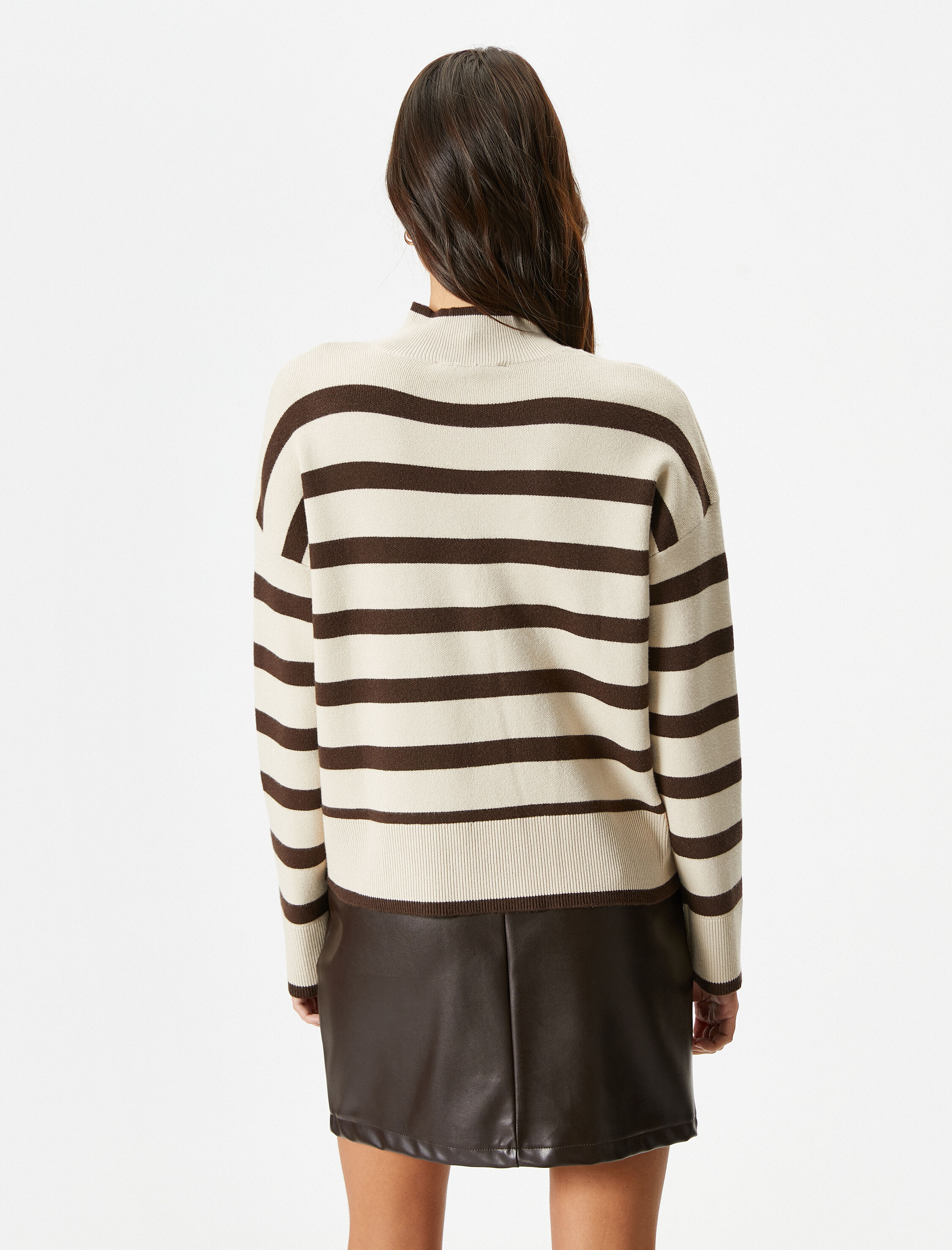   Oversize Triko Kazak Yarım Balıkçı Yaka