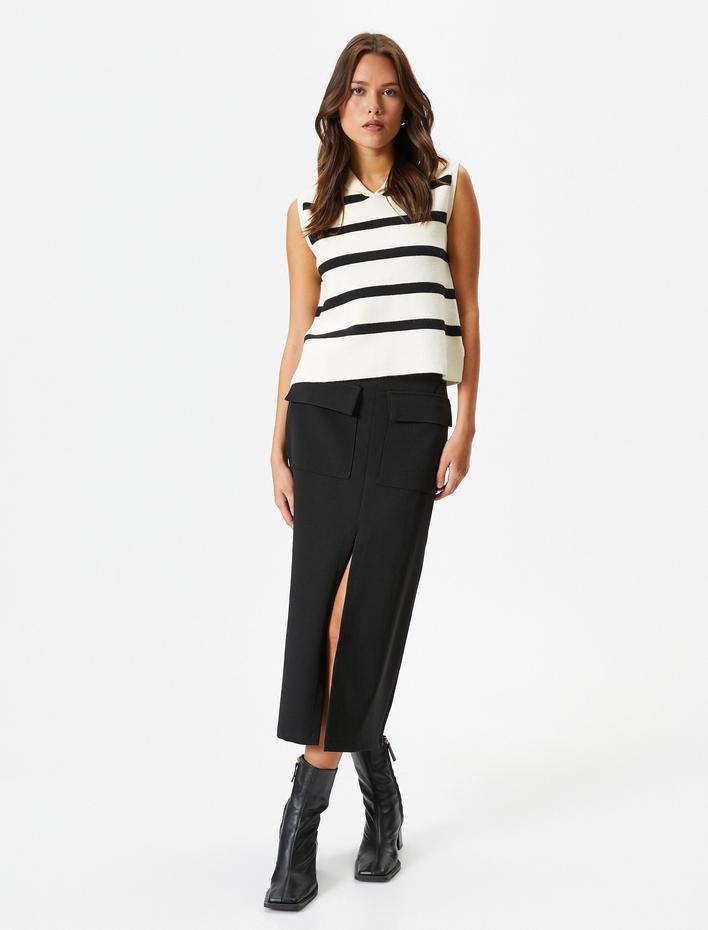  Kapüşonlu Süveter Yırtmaç Detaylı Regular Fit