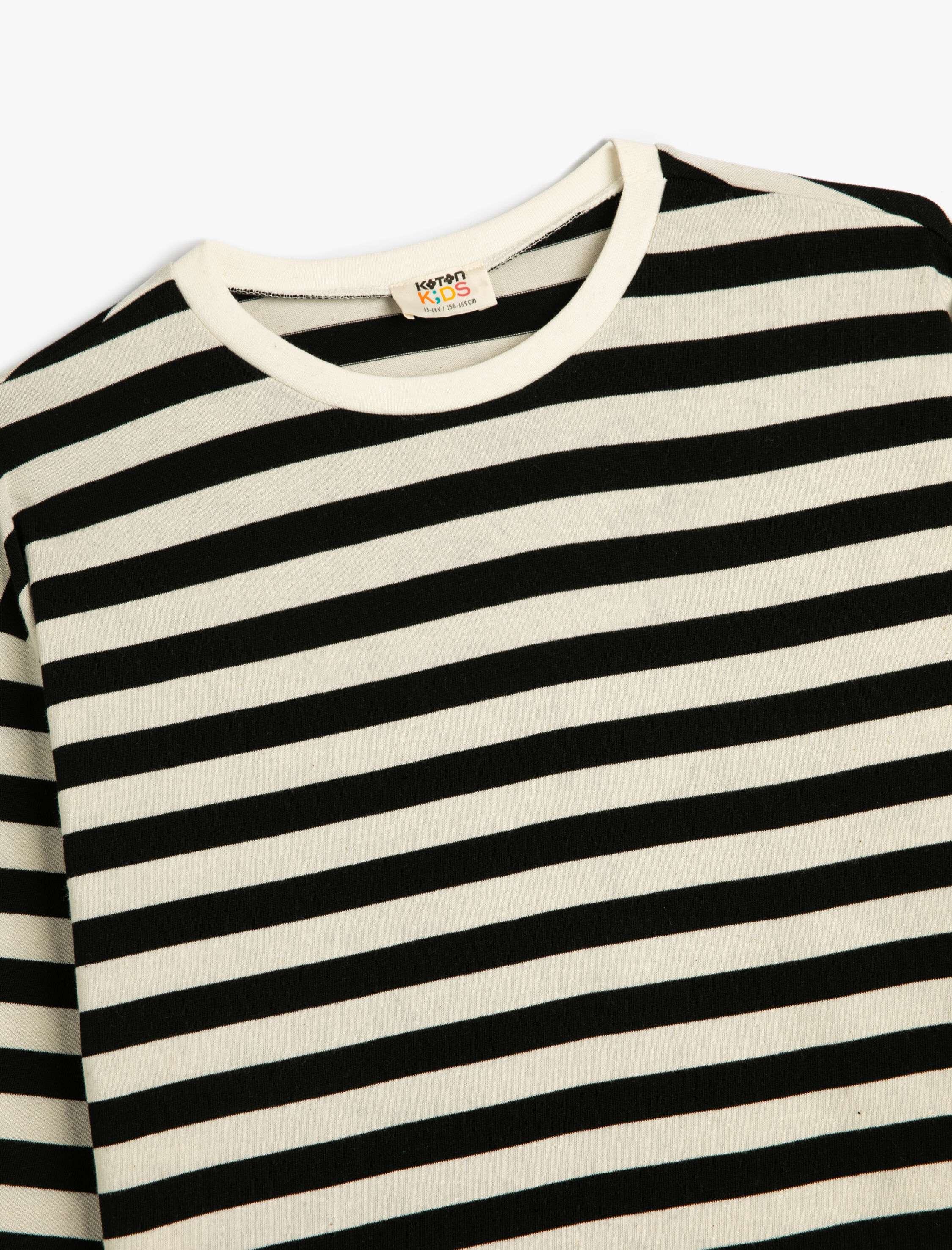  Kız Çocuk Oversize Tişört Uzun Kollu Bisiklet Yaka Pamuklu