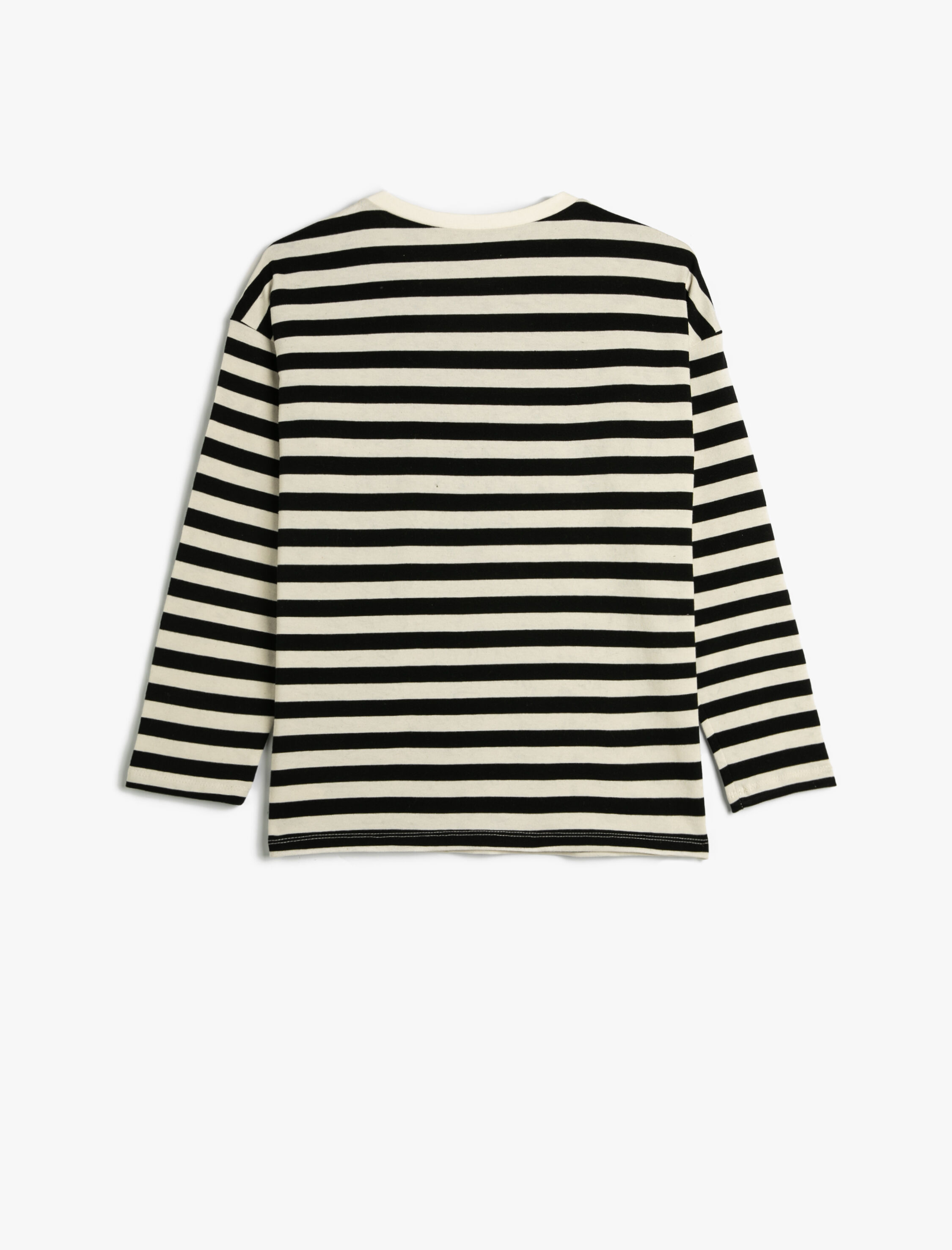  Kız Çocuk Oversize Tişört Uzun Kollu Bisiklet Yaka Pamuklu