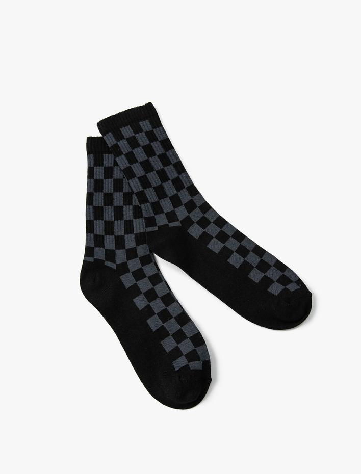 Erkek Dama Desenli Soket Çorap