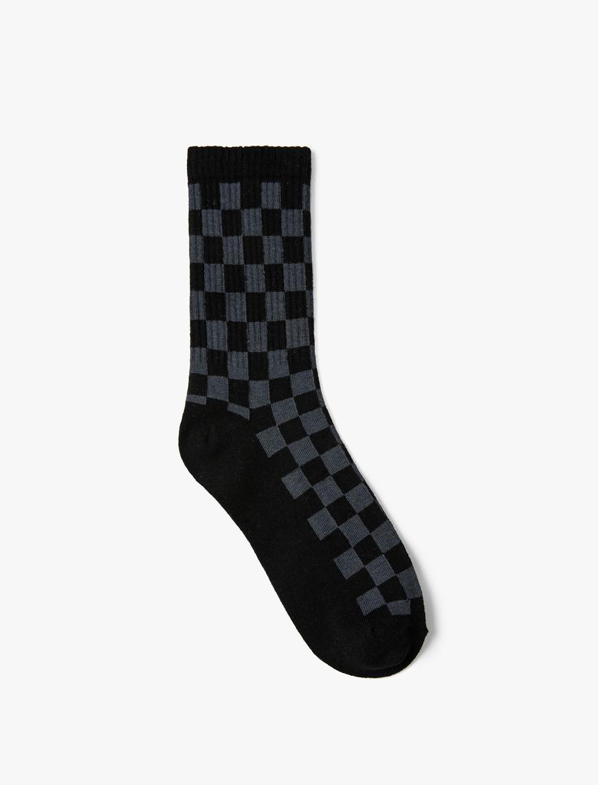  Erkek Dama Desenli Soket Çorap