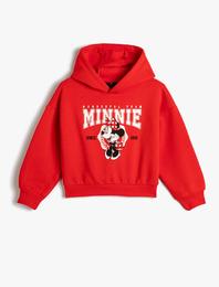 Minnie Mouse Sweatshirt Lisanslı Kapşonlu Şardonlu
