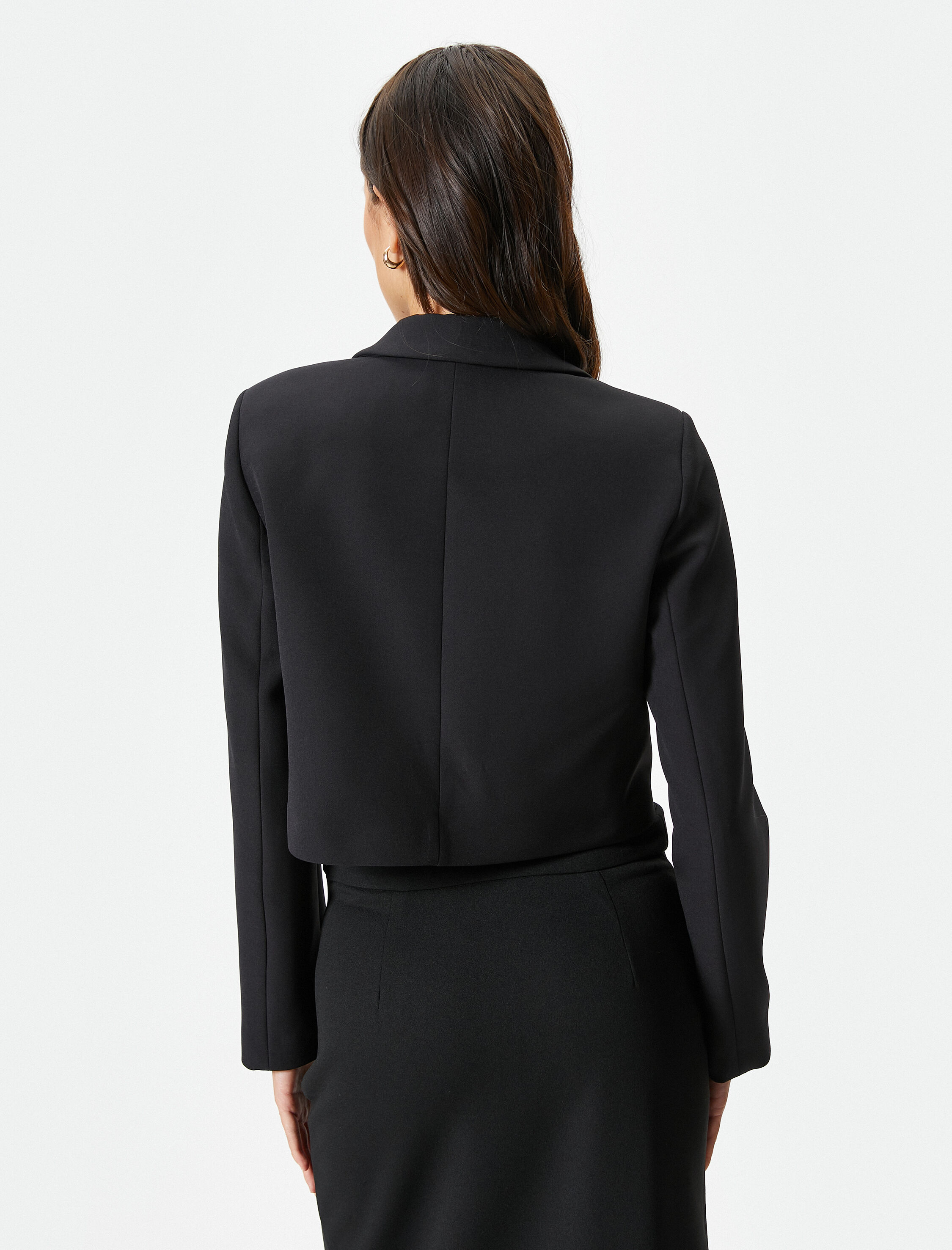   Blazer Ceket Tek Düğmeli Cep Detaylı