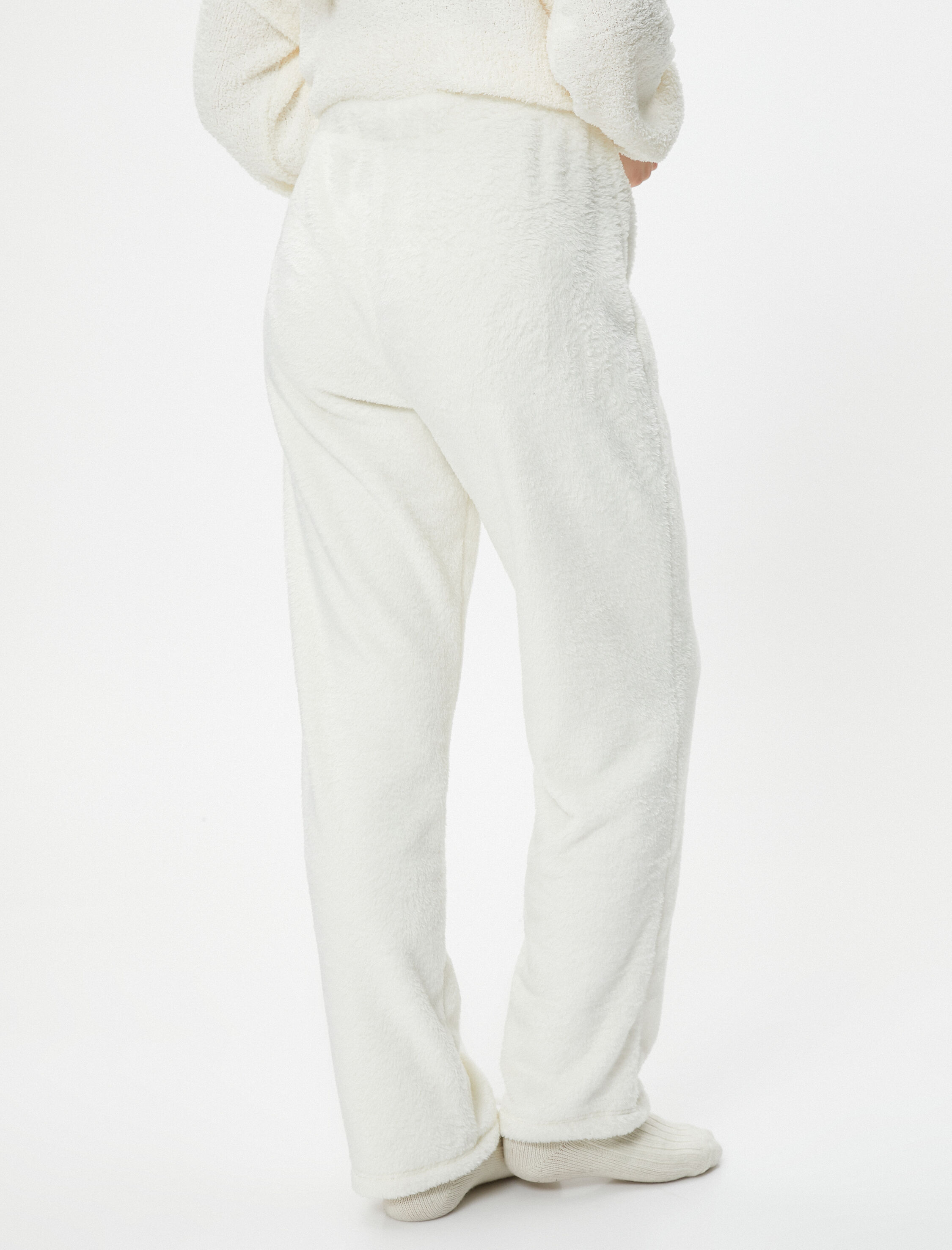 Polar Pijama Altı Nakışlı Düz Paça Beli Lastikli