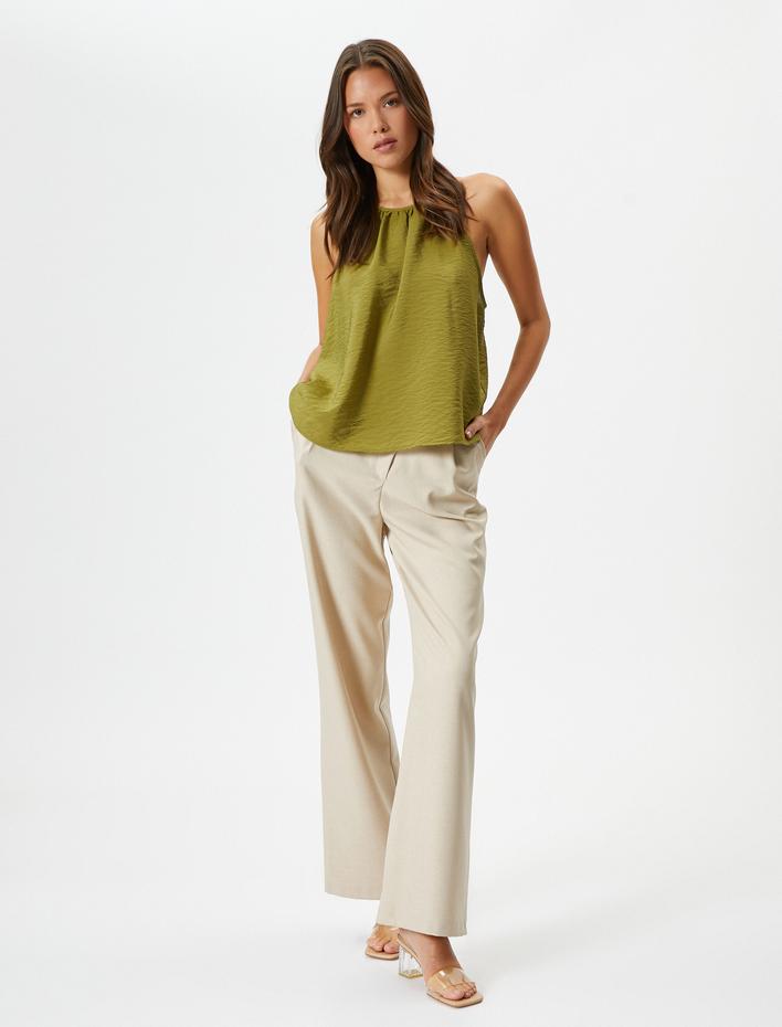  Halter Yaka Atlet Dokulu Viskon