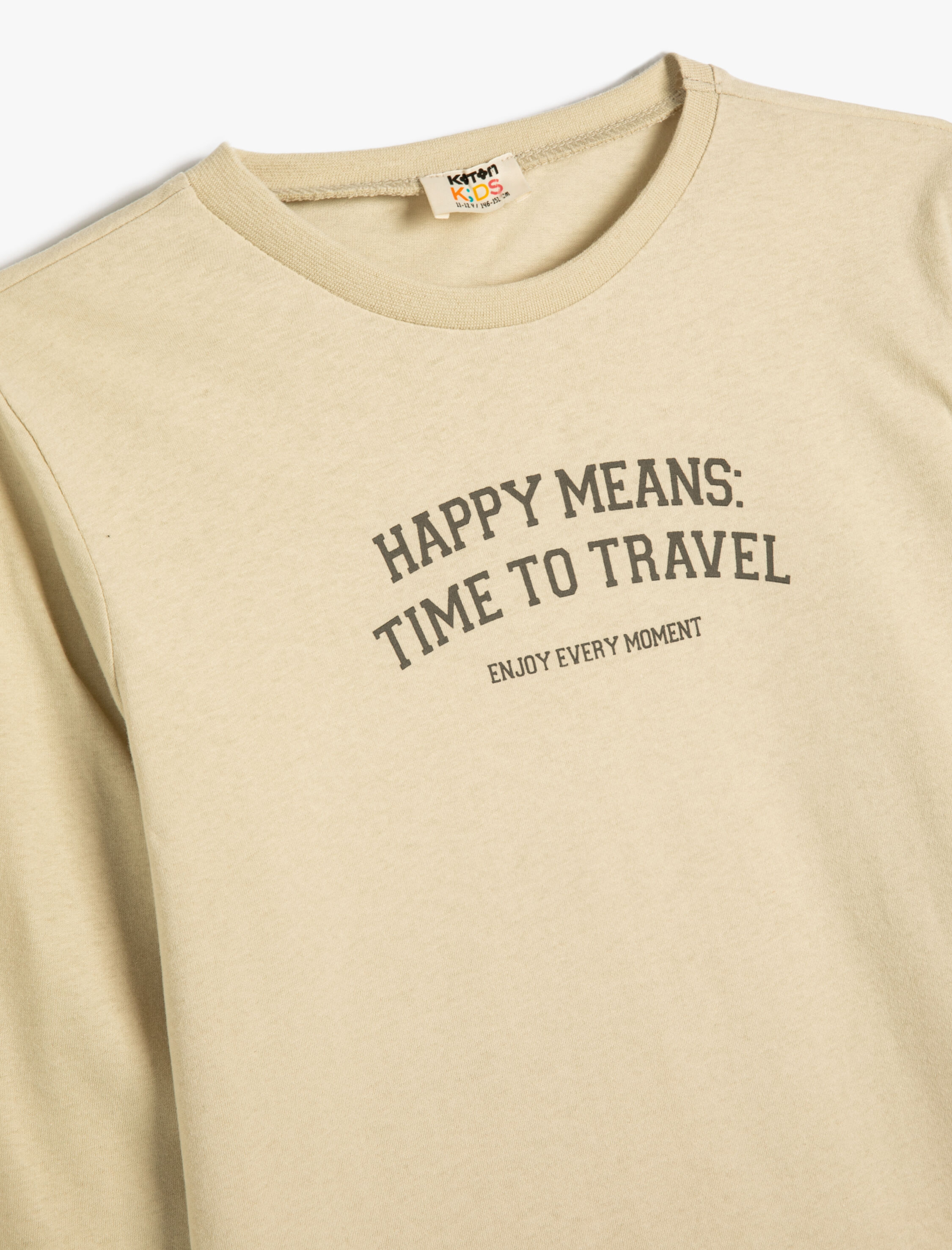  Erkek Çocuk Tişört Uzun Kollu Bisiklet Yaka Slogan Baskılı Pamuklu