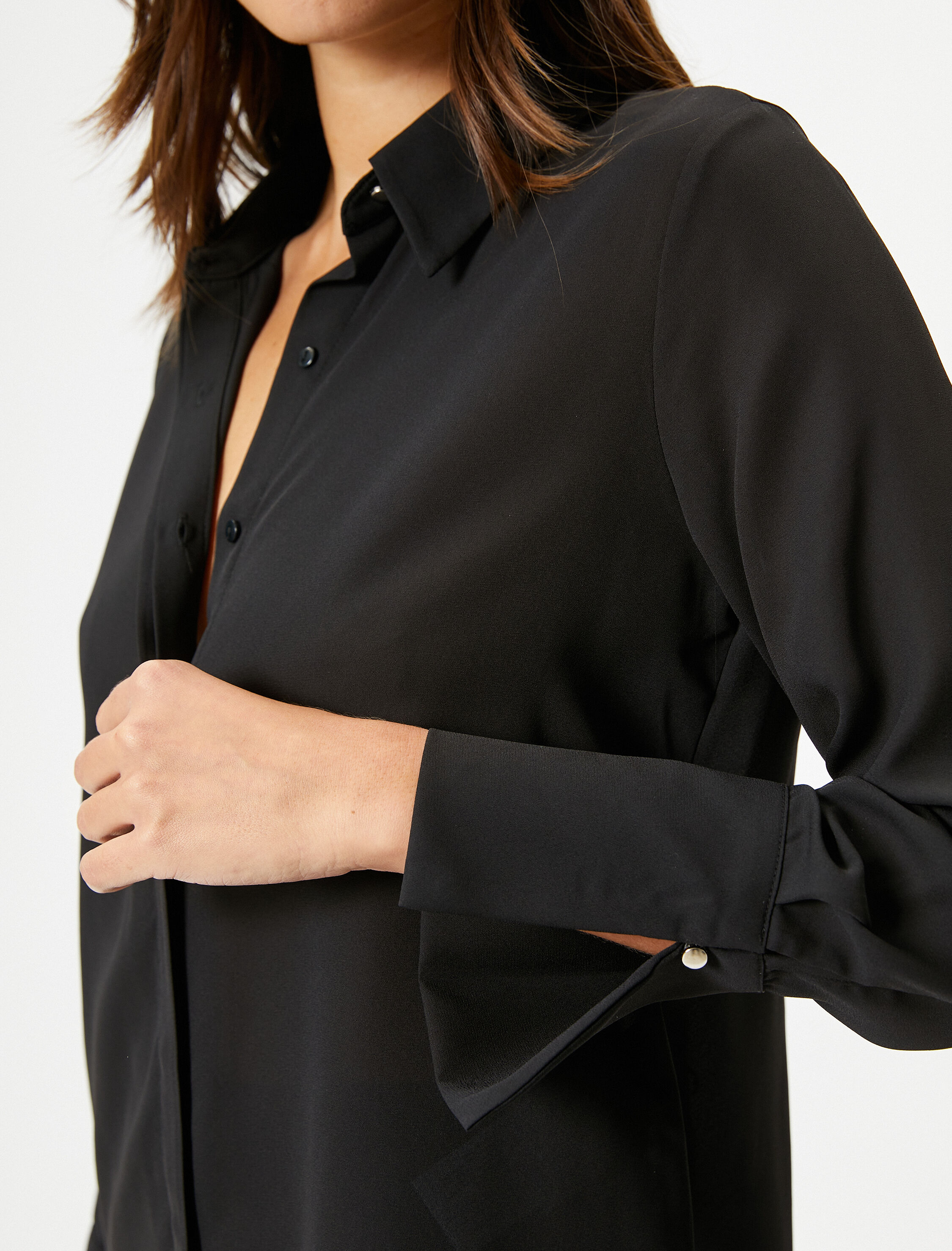   Uzun Kollu Gömlek Düğmeli Manşet Yaka Regular Fit