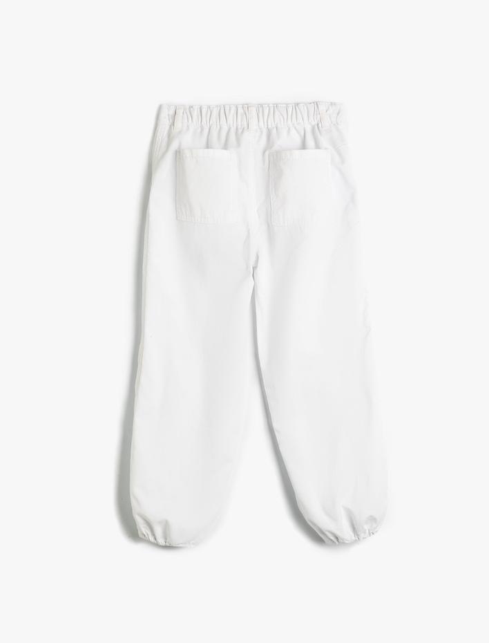 Kız Çocuk Paraşüt Jogger Kot Pantolon Pamuklu Beli Lastikli Cepli - Parachute Jean