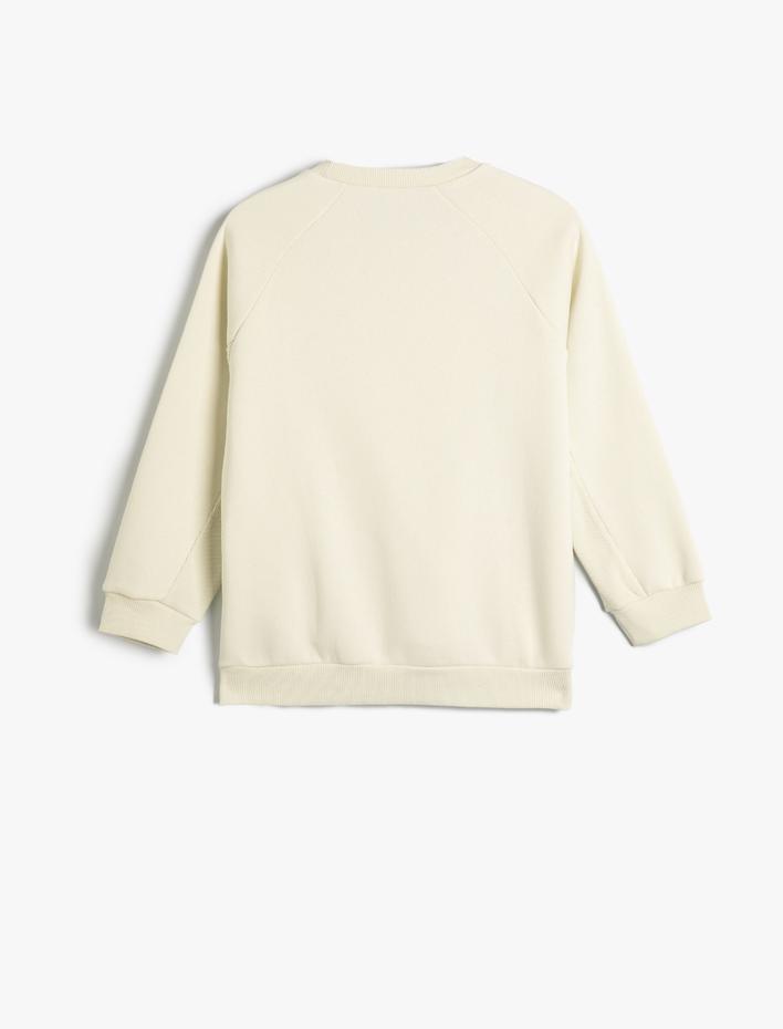 Erkek Çocuk Sweatshirt Uzun Kollu Bisiklet Yaka Kış Temalı Baskı Detaylı Şardonlu