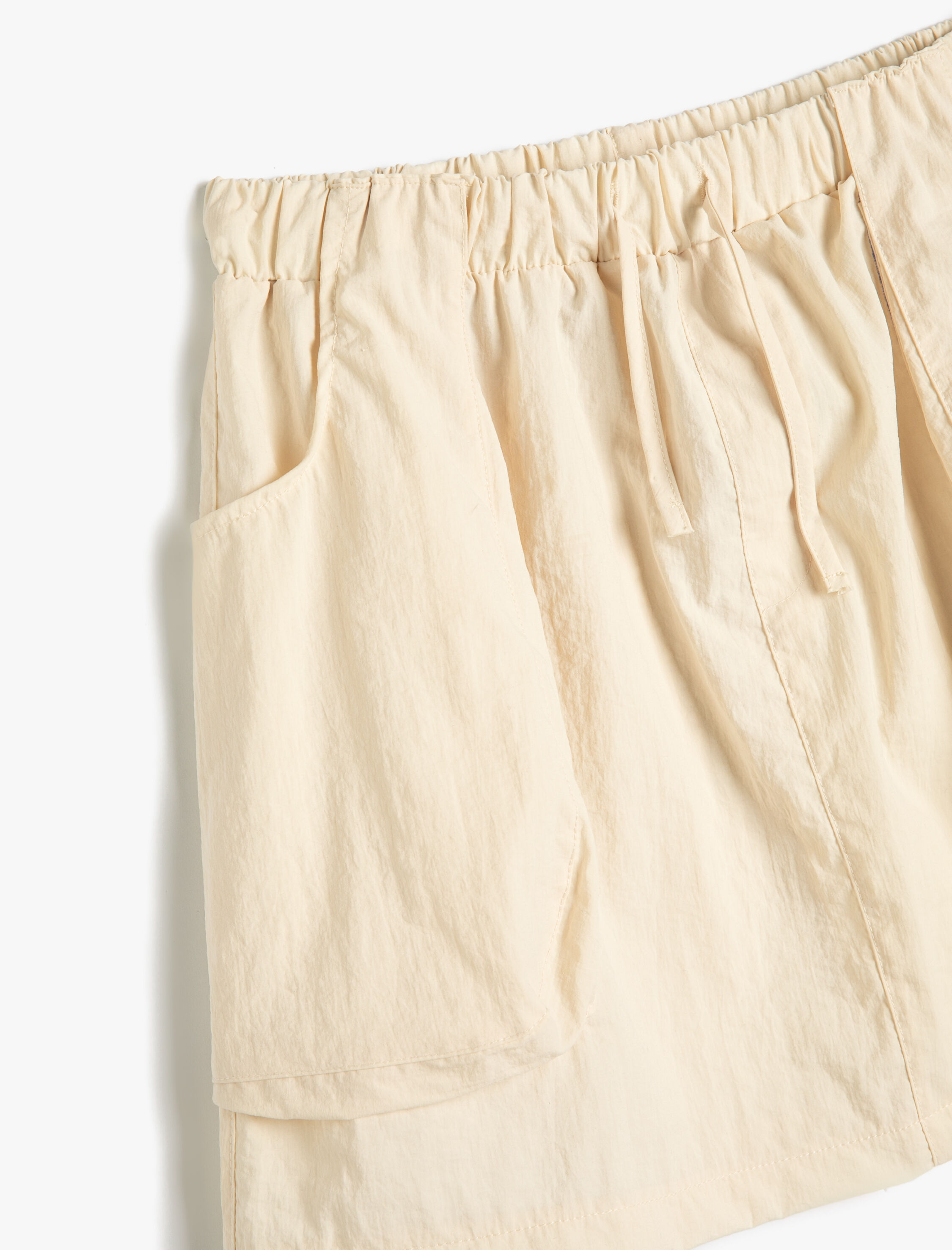 Kız Çocuk Paraşüt Etek Cepli Beli Bağlamalı