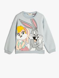 Bugs Bunny ve Lola Bunny Sweat Lisanslı Uzun Kollu Bisiklet Yaka Şardonlu