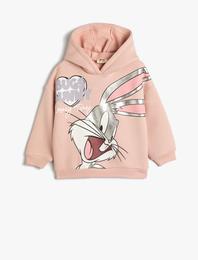 Bugs Bunny Kapşonlu Sweat Lisanslı Uzun Kollu Şardonlu