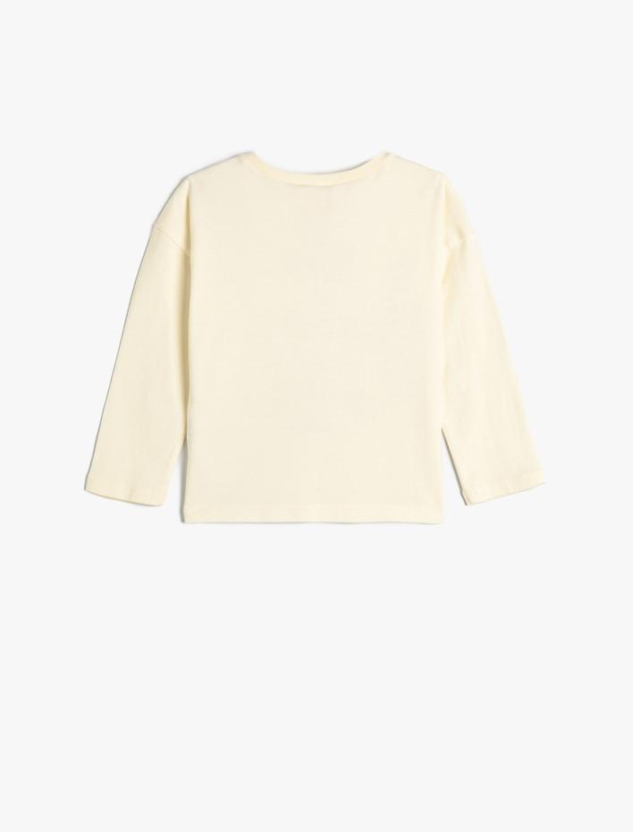 Erkek Bebek Tişört Uzun Kollu Bisiklet Yaka Slogan Baskılı Pamuklu