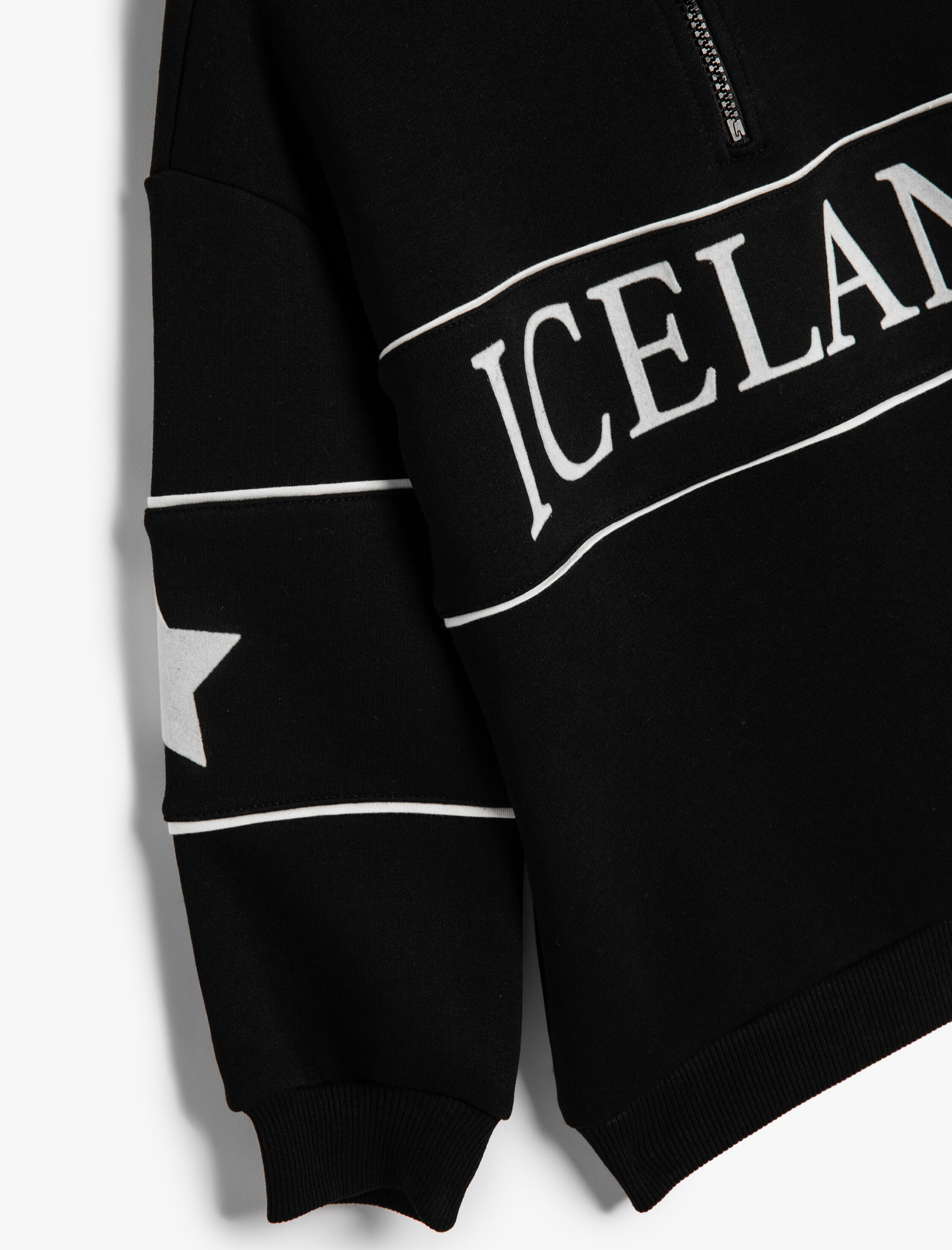  Kız Çocuk Sweatshirt Dik Yaka Yarım Fermuarlı Baskılı Şardonlu