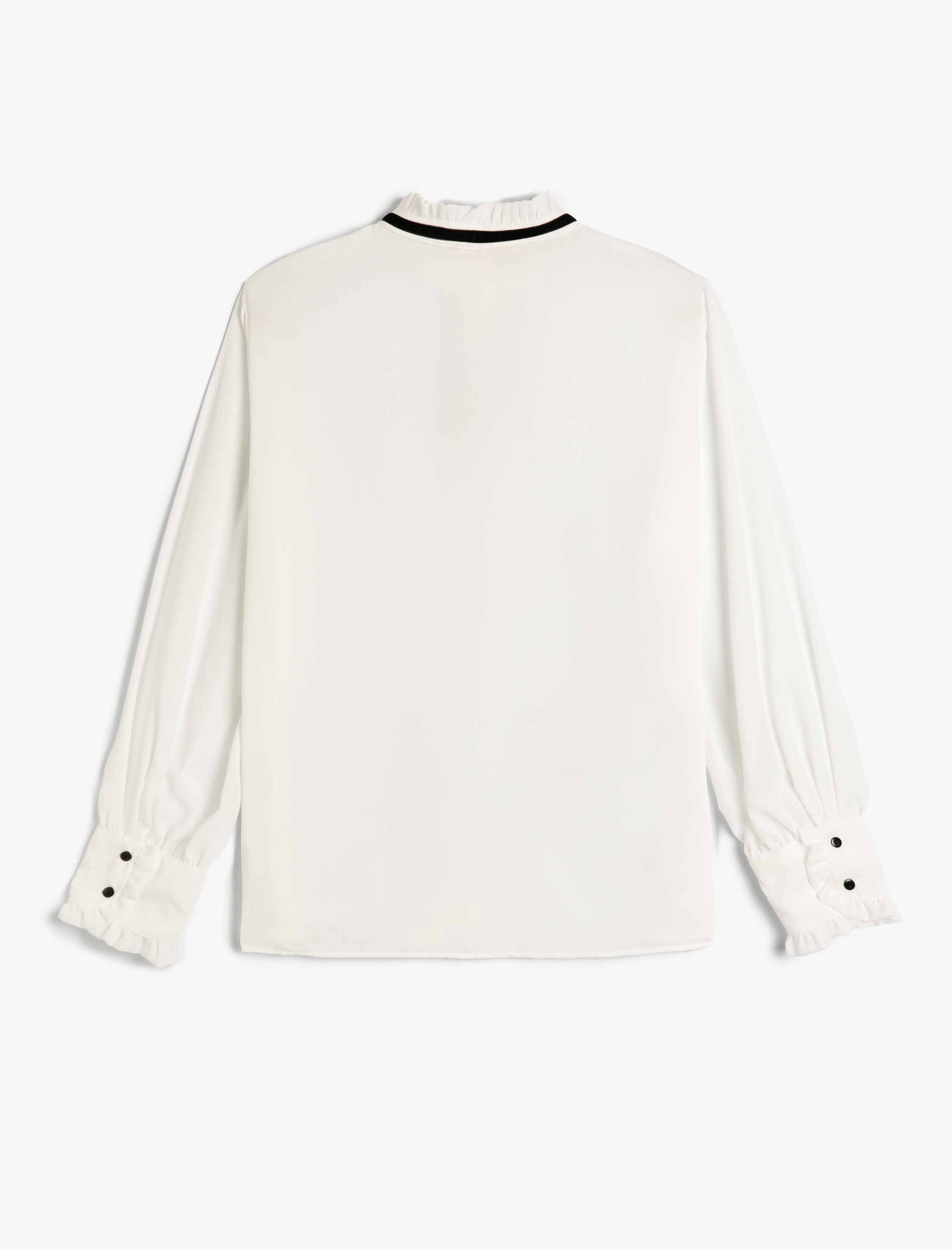   Uzun Kollu Gömlek Fırfırlı Bağlamalı Yaka Regular Fit