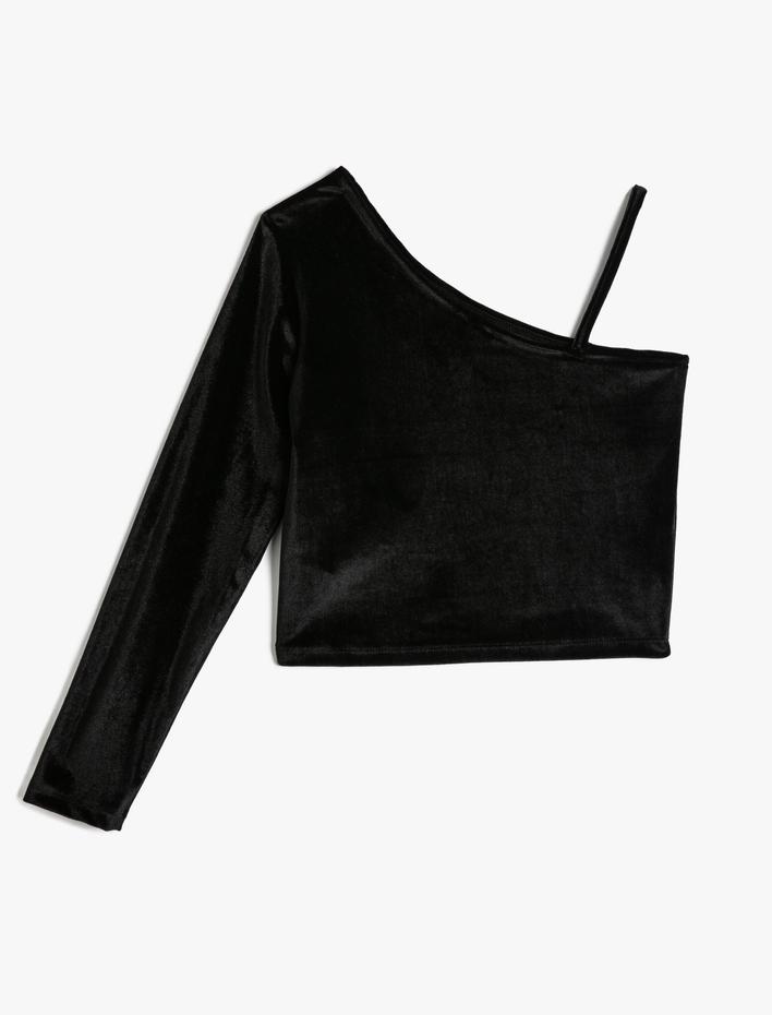 Kız Çocuk Tişört Tek Omuz Asklı Detaylı