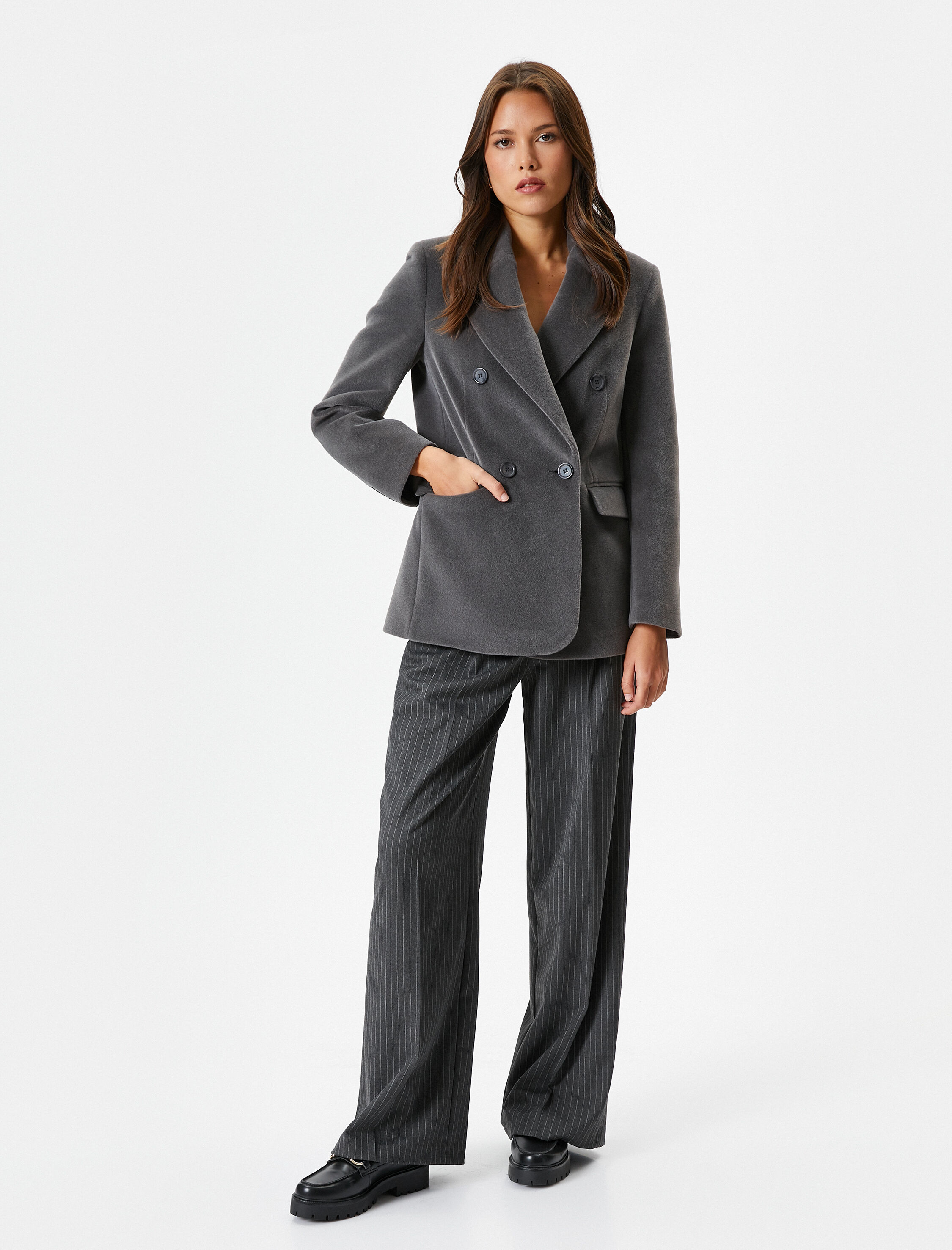   Blazer Mont Kruvaze Düğmeli Kapaklı Cepli