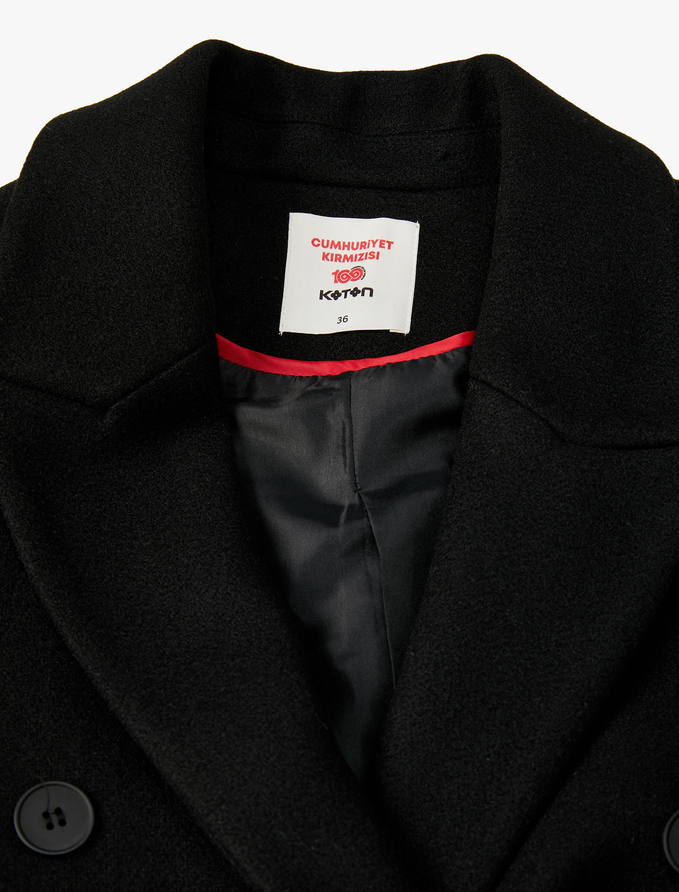   Kaşe Kaban Kruvaze Düğmeli Kapaklı Cepli