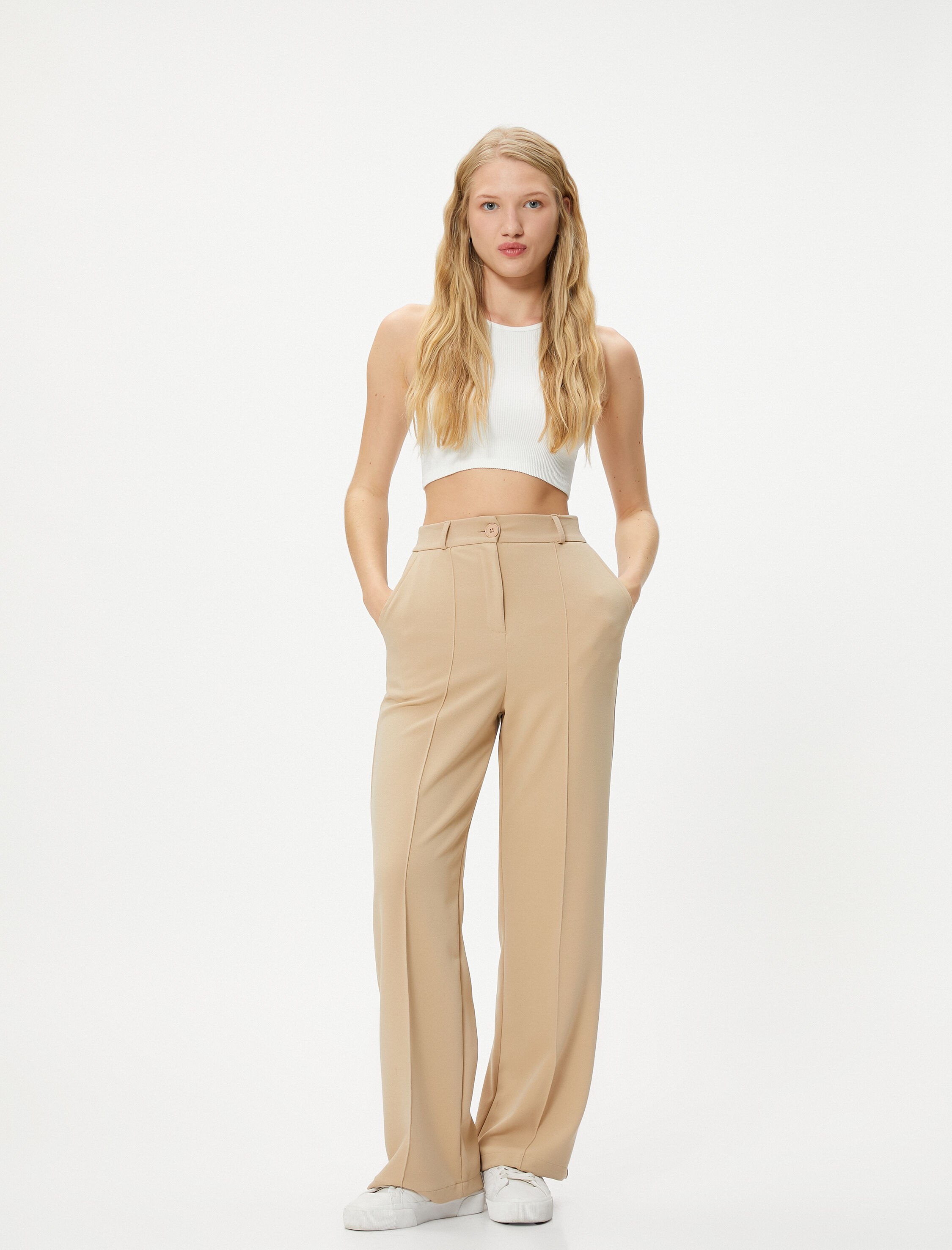   Basic Crop Atlet Yuvarlak Yaka Ribanalı