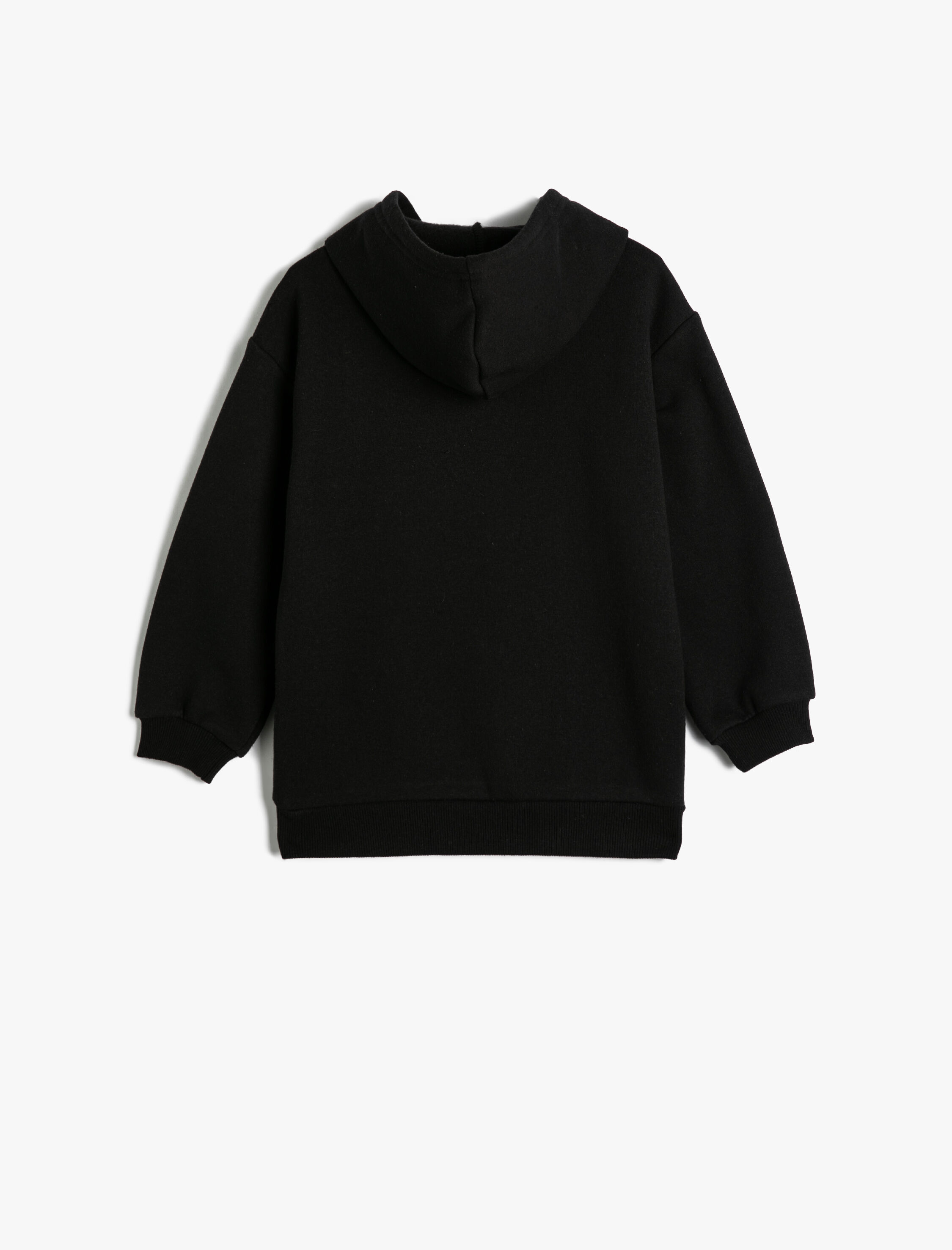  Kız Çocuk Yılbaşı Temalı Kapşonlu Sweat Uzun Kollu Şardonlu