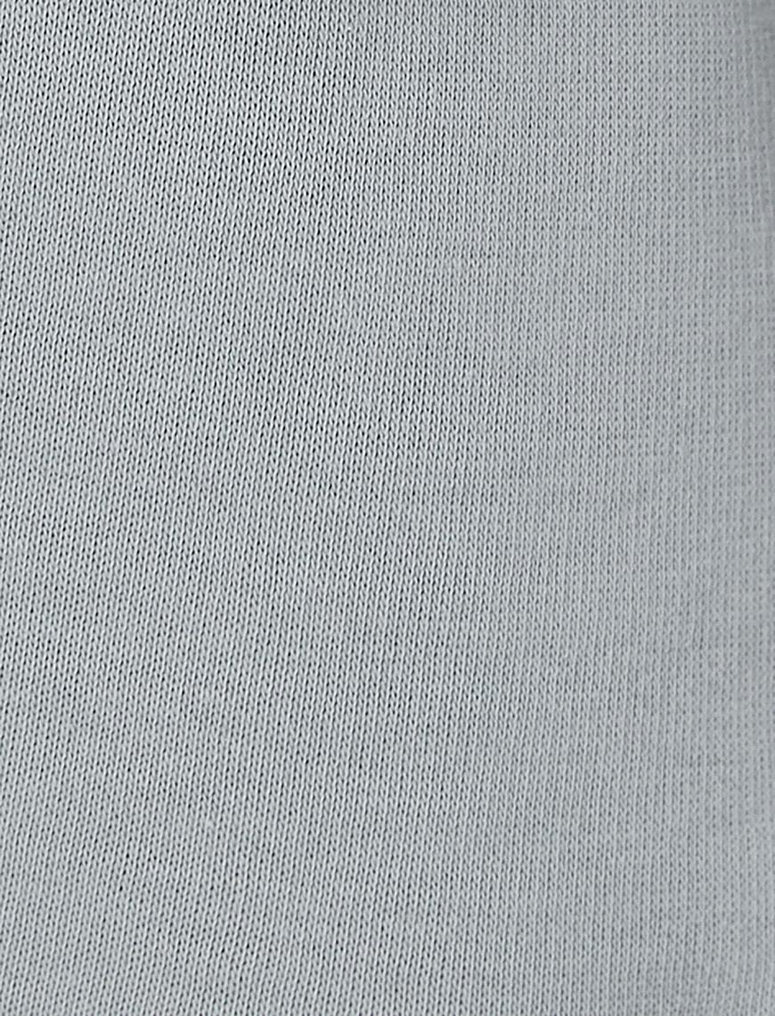   Şardonlu Kolej Sweatshirt Baskılı Parçalı Dikiş Detaylı Uzun Kollu Bisiklet Yaka Pamuklu