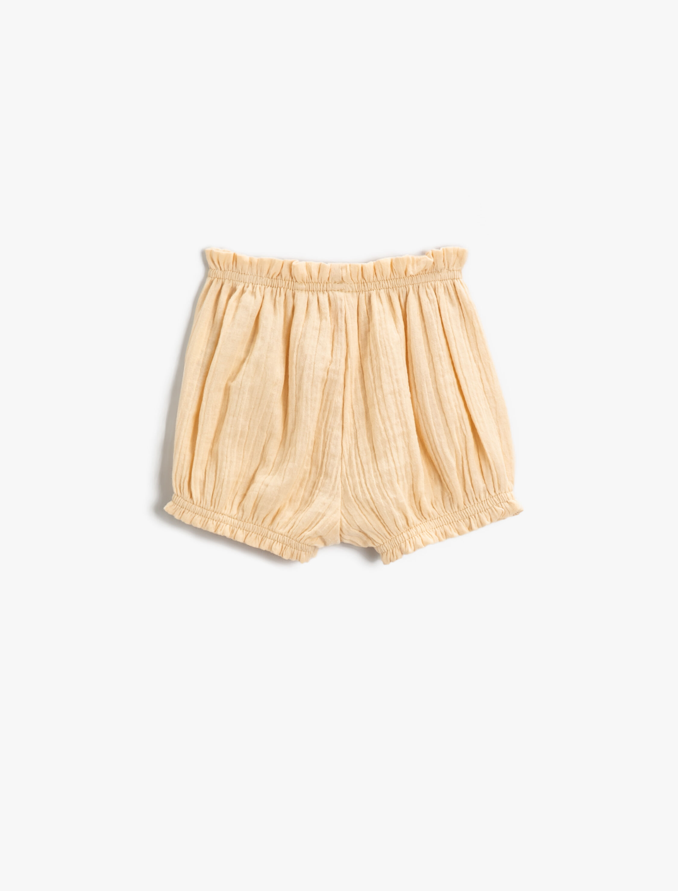  Kız Bebek Büzgülü Şort Beli ve Paçaları Lastikli Pamuklu