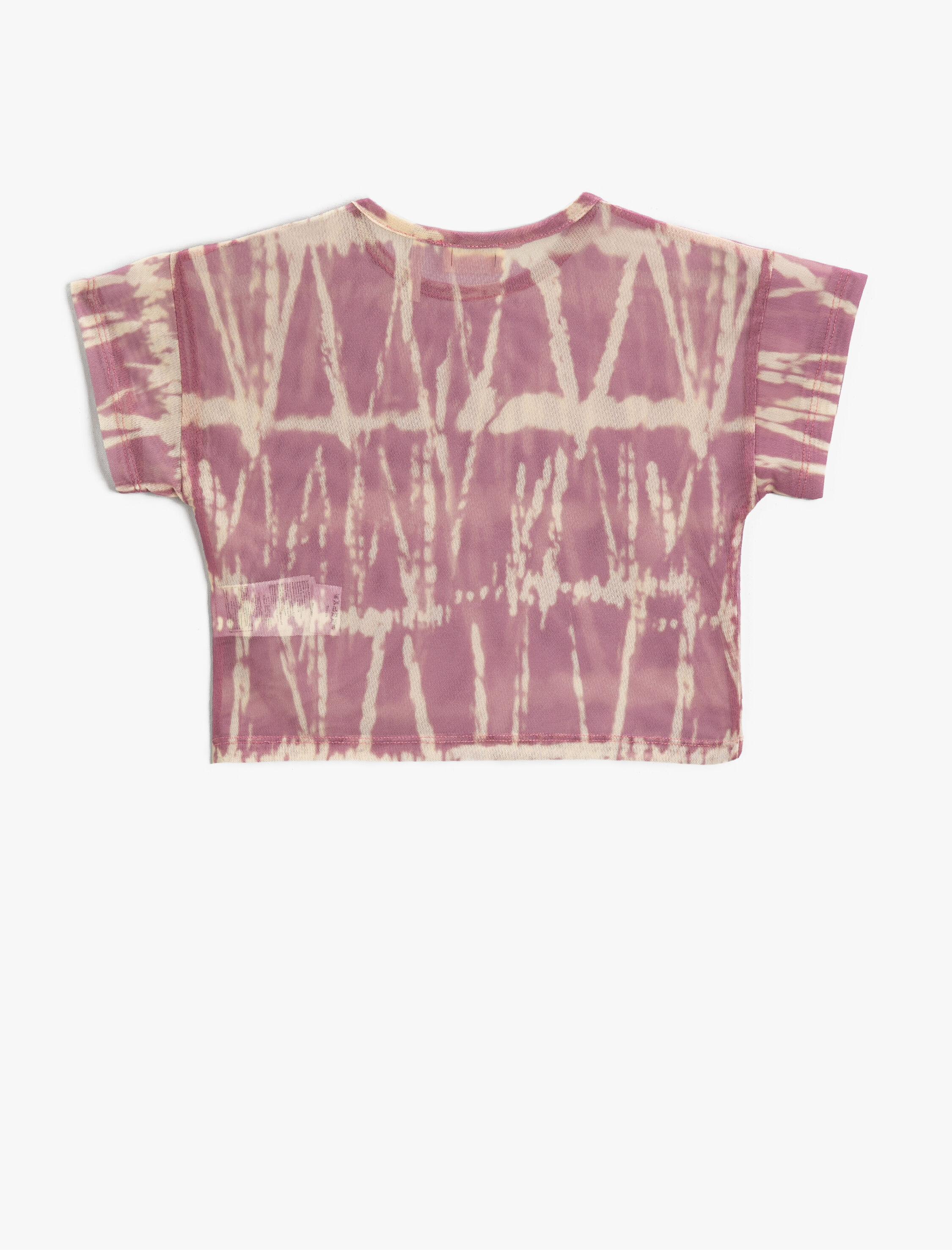  Kız Çocuk Batik Desenli Kısa Kollu Crop Tişört