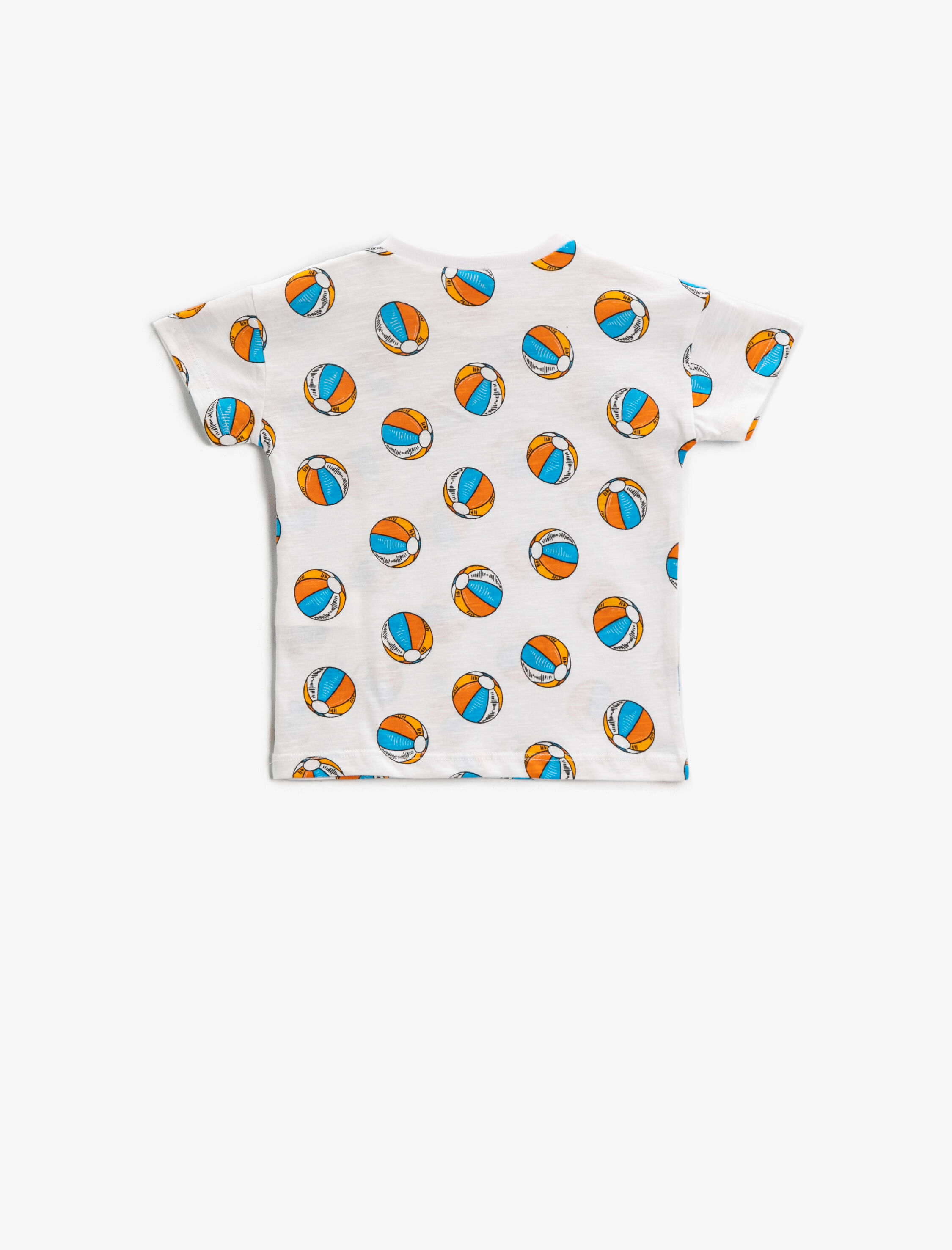  Erkek Bebek Kısa Kollu Tişört Baskılı Bisiklet Yaka Pamuklu