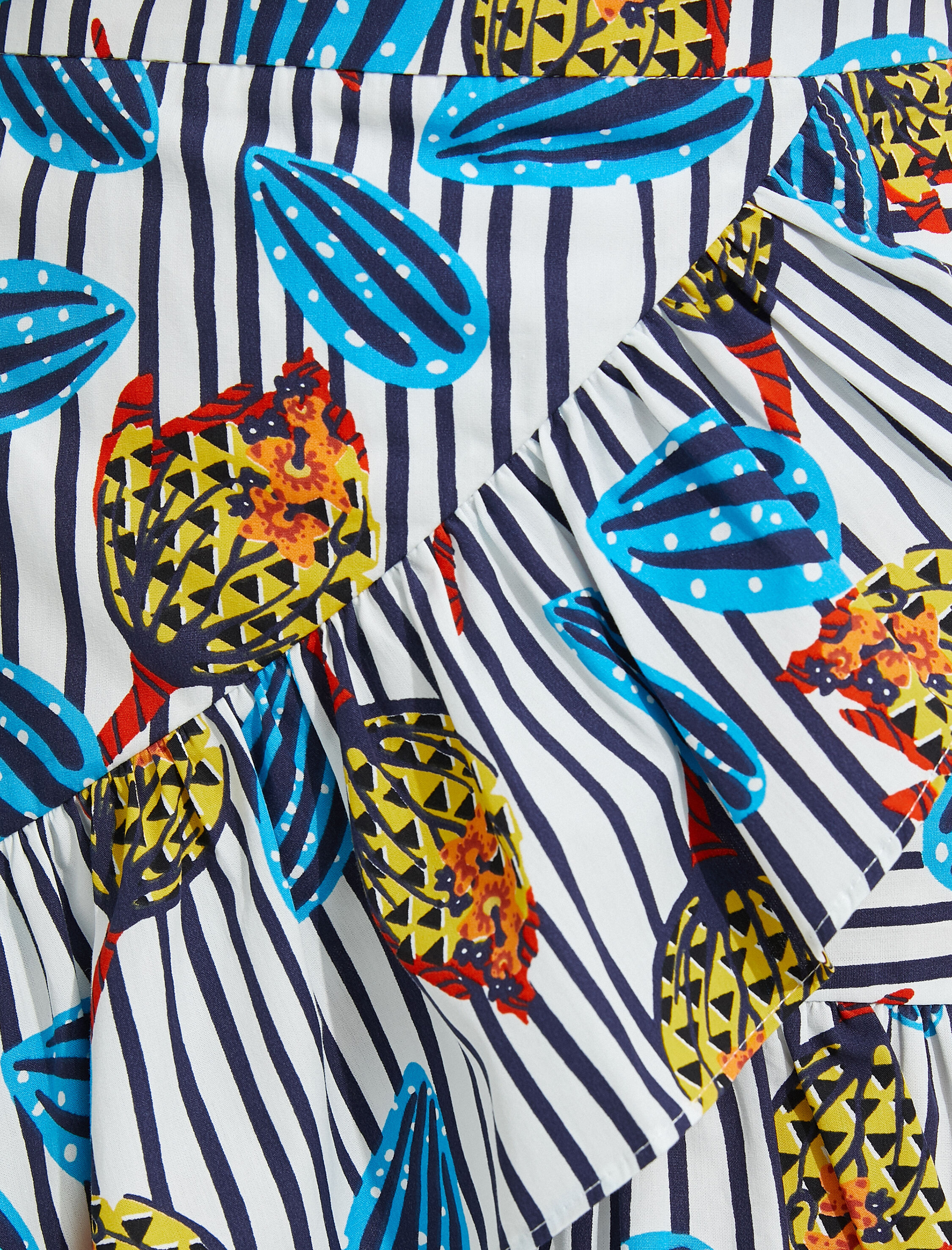   El Emeği Etek Desenli Fırfırlı Pamuklu