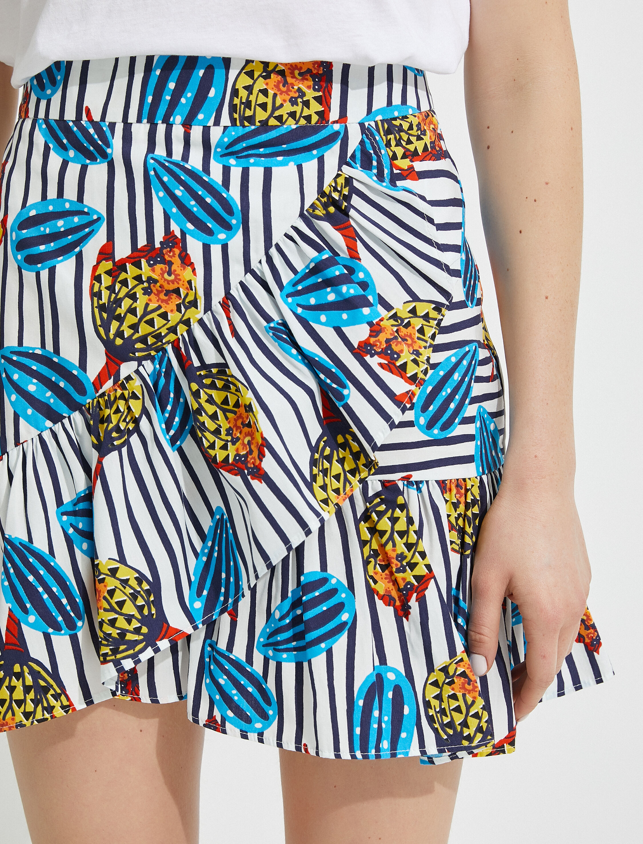   El Emeği Etek Desenli Fırfırlı Pamuklu