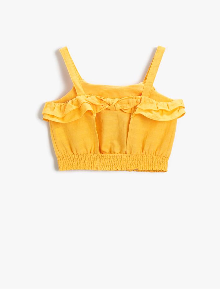 Kız Çocuk Askılı Crop Bluz Pamuklu