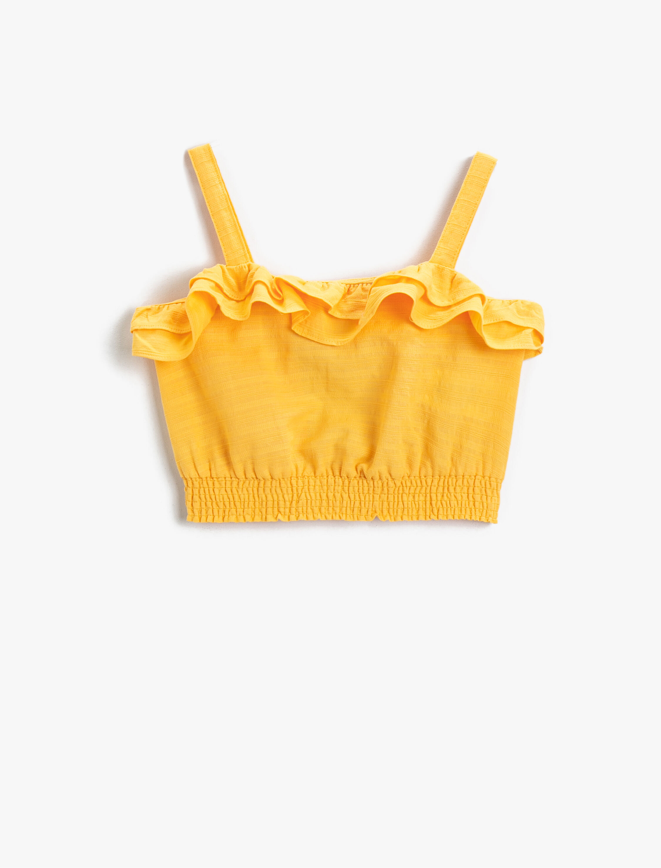  Kız Çocuk Askılı Crop Bluz Pamuklu