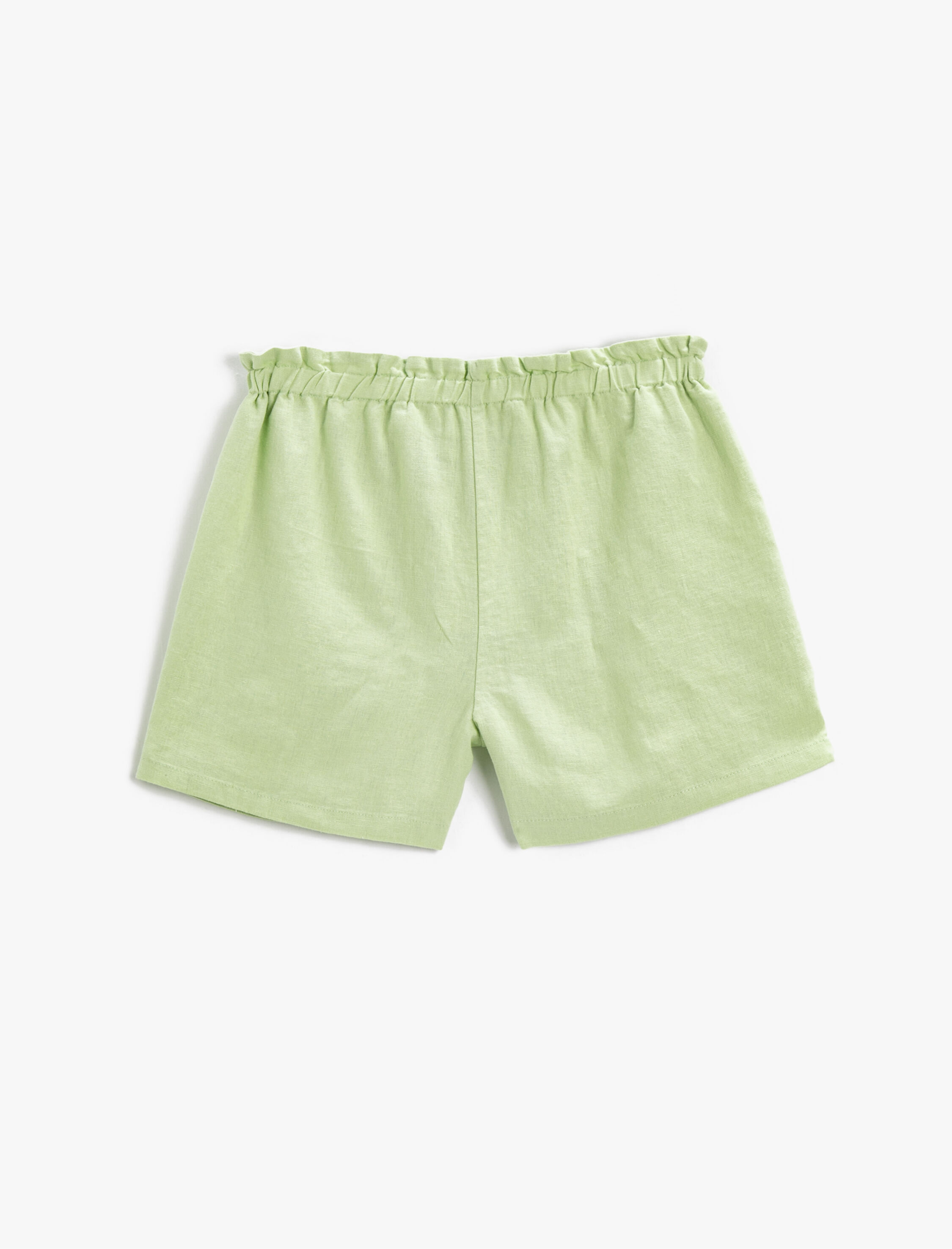  Kız Çocuk Keten Karışımlı Cepli Şort Beli Lastikli